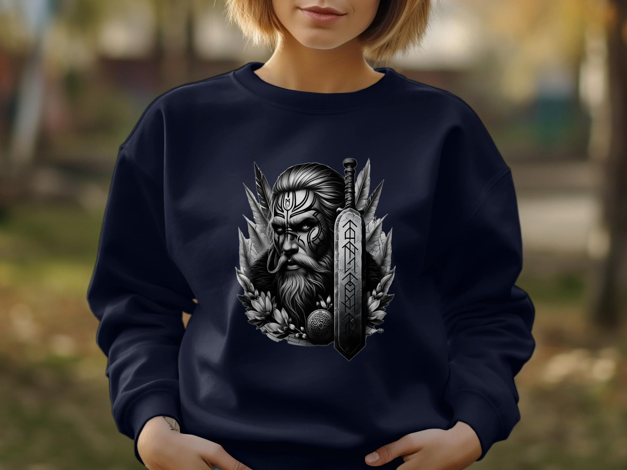 Viking Valiant - Coloured Gildan Sweatshirt Realistic Norse Talisman Men Women Unisex Valhalla Tee Graphic Design