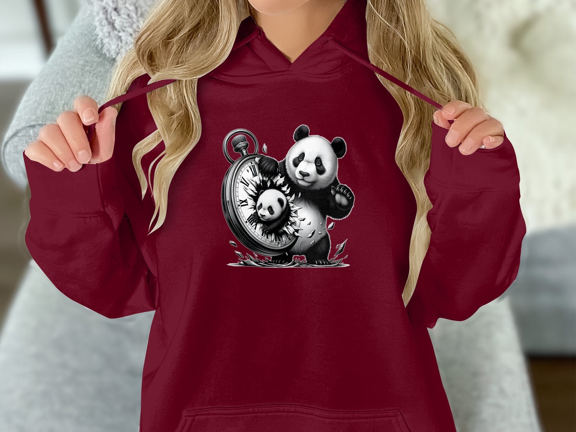 Panda - Coloured Gildan Hoodie Realistic Animal Talisman Unisex Cute Tee Graphic Design