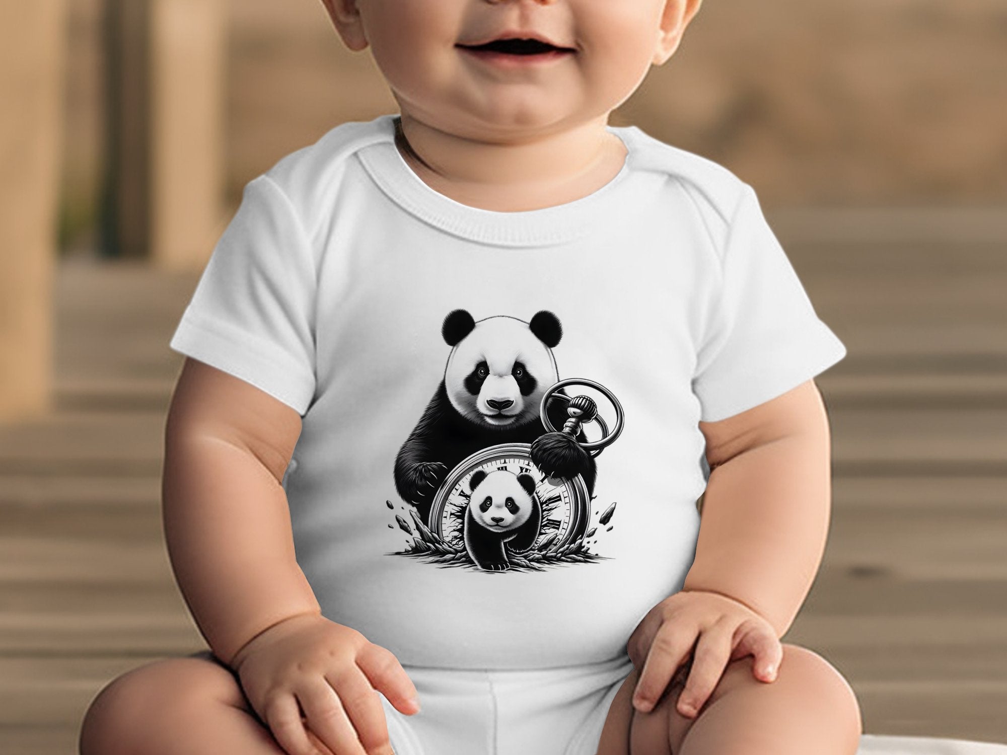 Panda - Coloured Toddler Bodysuit Realistic Animal Talisman Unisex Cute Tee Graphic Design