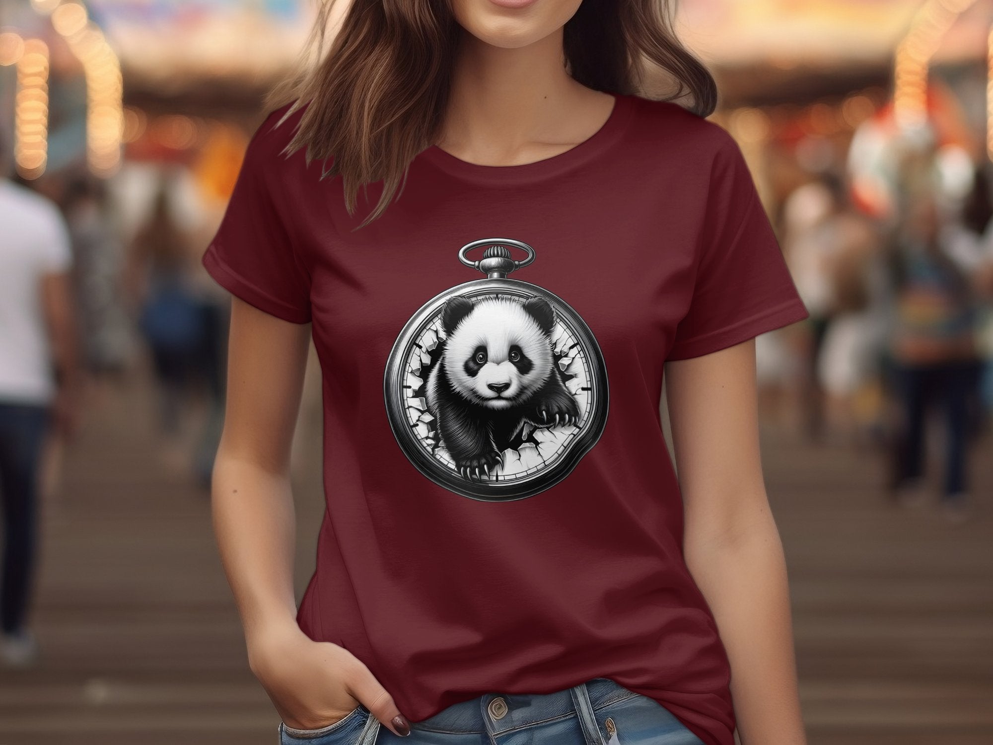 Panda - Coloured Gildan T-Shirt Realistic Animal Talisman Unisex Cute Tee Graphic Design