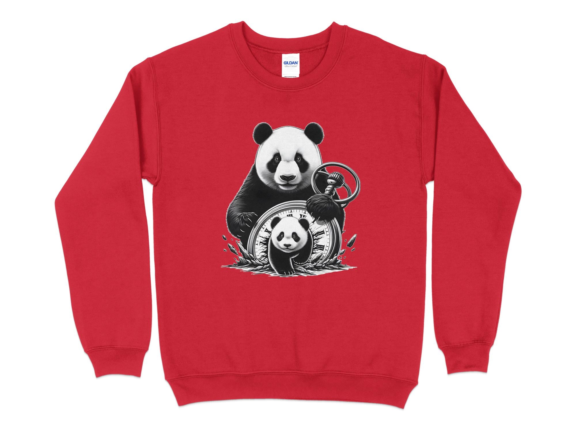 Panda - Coloured Gildan Sweatshirt Realistic Animal Talisman Unisex Cute Tee Graphic Design