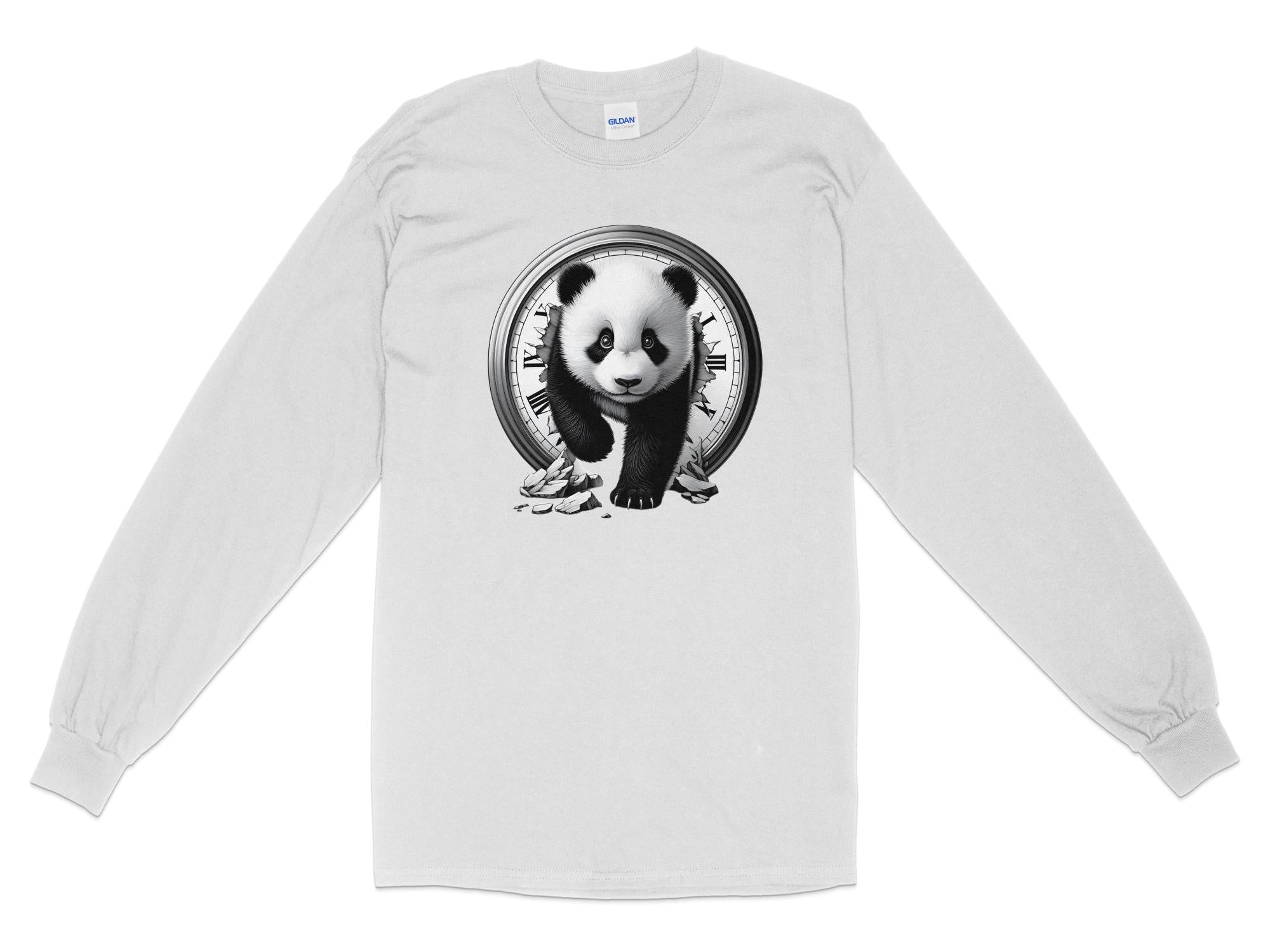 Panda - Coloured Gildan Long Sleeve Realistic Animal Talisman Unisex Cute Tee Graphic Design