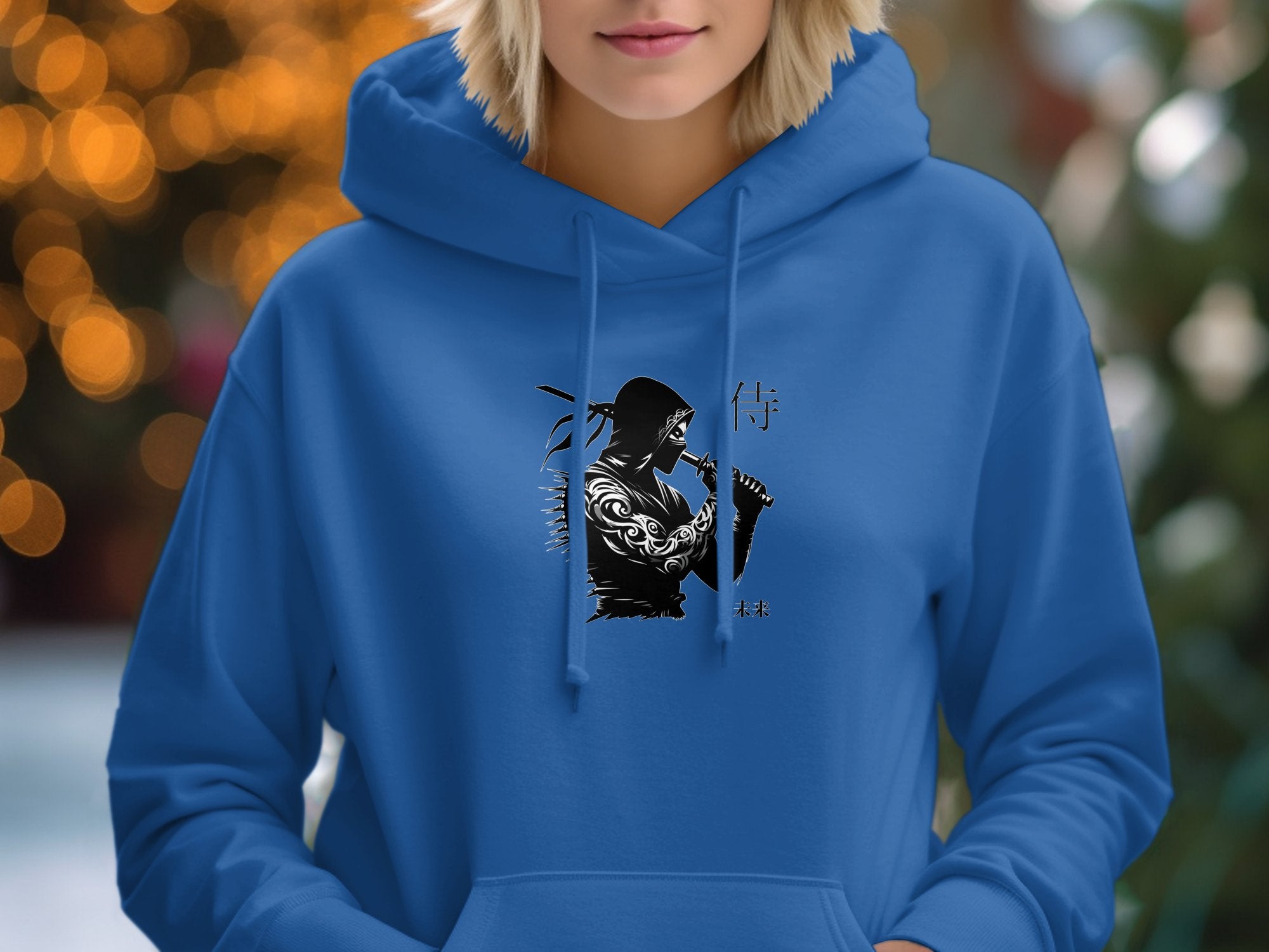 Samurai Ninja - Coloured Gildan Hoodie Japanese Talisman Unisex Cultural Symbolic Graphic Design