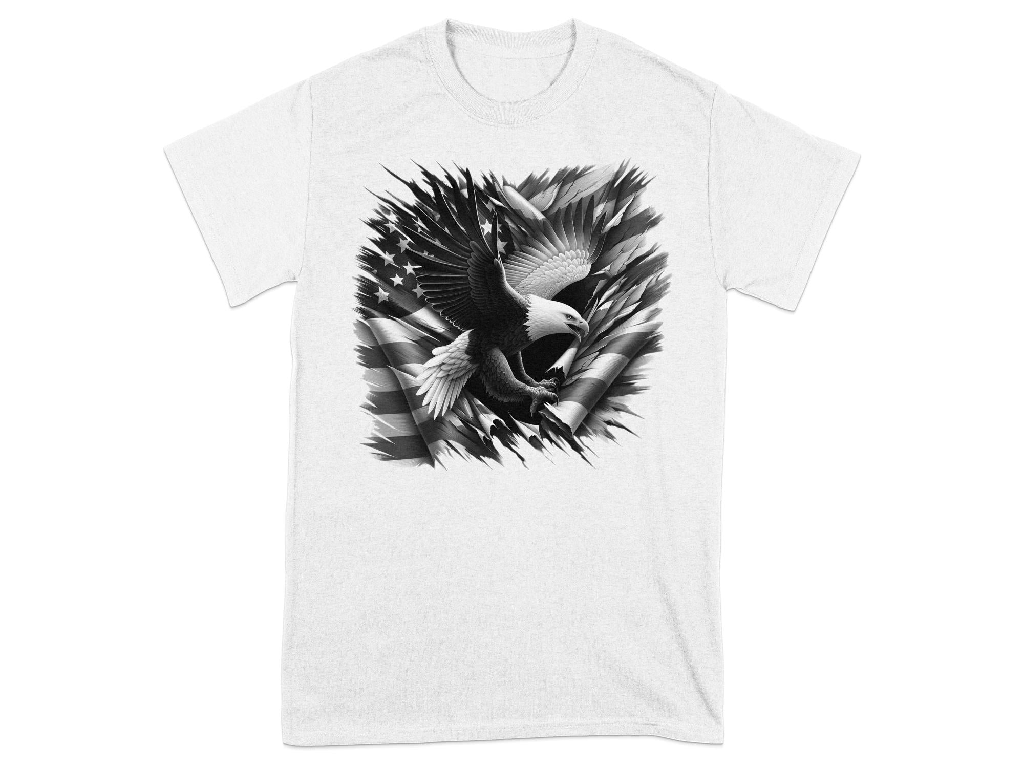 Eagle Patriot - Coloured Gildan T-Shirt Realistic Animal Talisman Unisex Tee Graphic Design