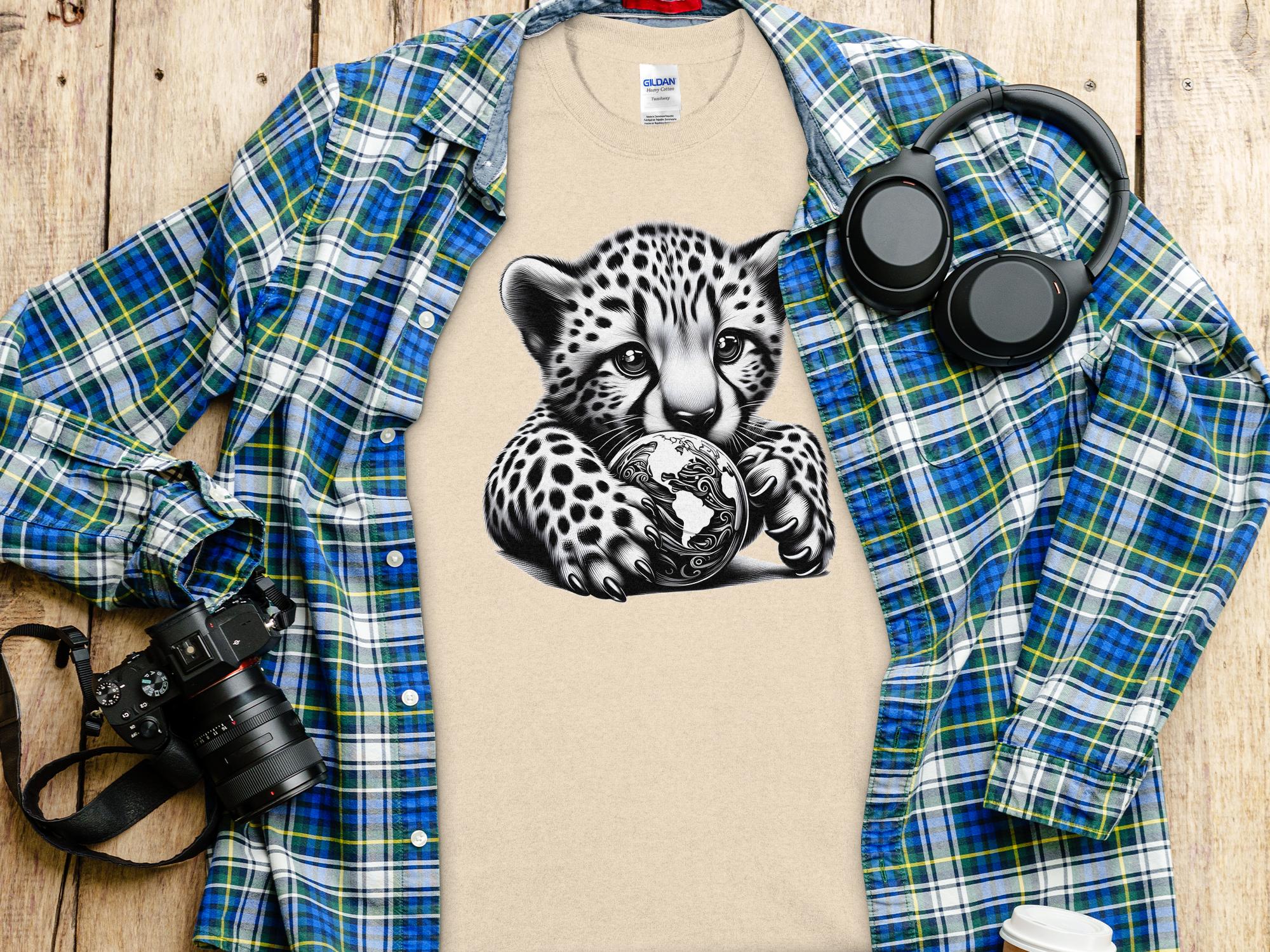 Cheetah World - Coloured Gildan T-Shirt Realistic Animal Talisman Unisex Cute Tee Graphic Design