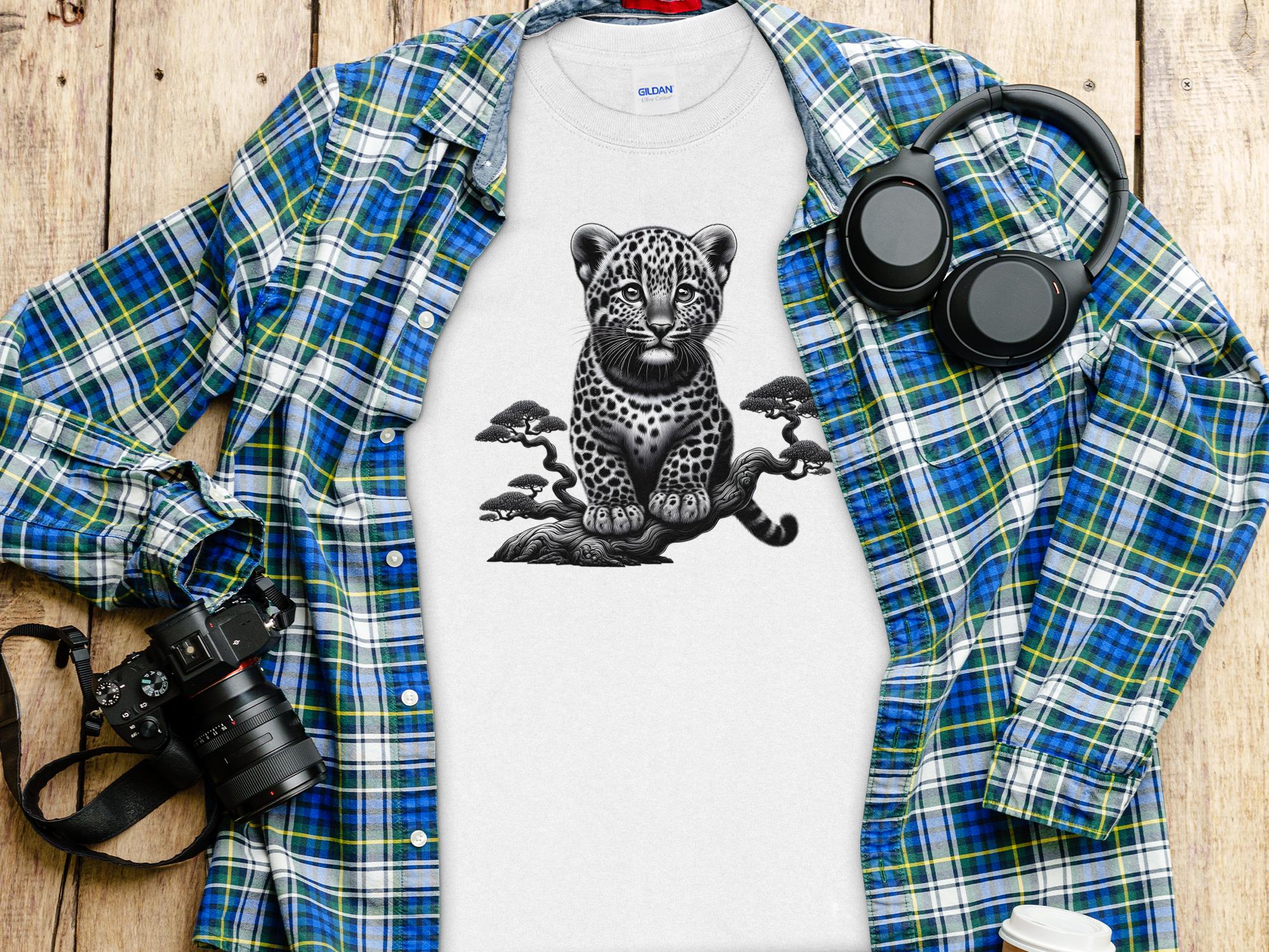 Leopard Bonsai - Coloured Gildan Long Sleeve Realistic Animal Talisman Unisex Cute Tee Graphic Design