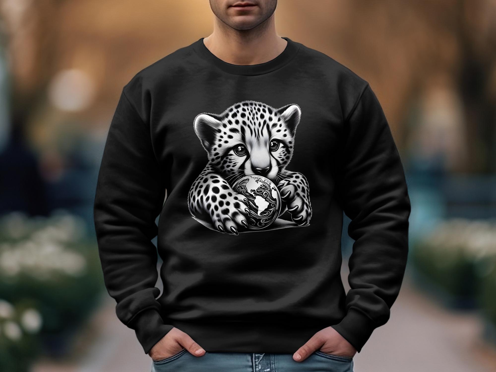 Cheetah World - Coloured Gildan Sweatshirt Realistic Animal Talisman Unisex Cute Tee Graphic Design