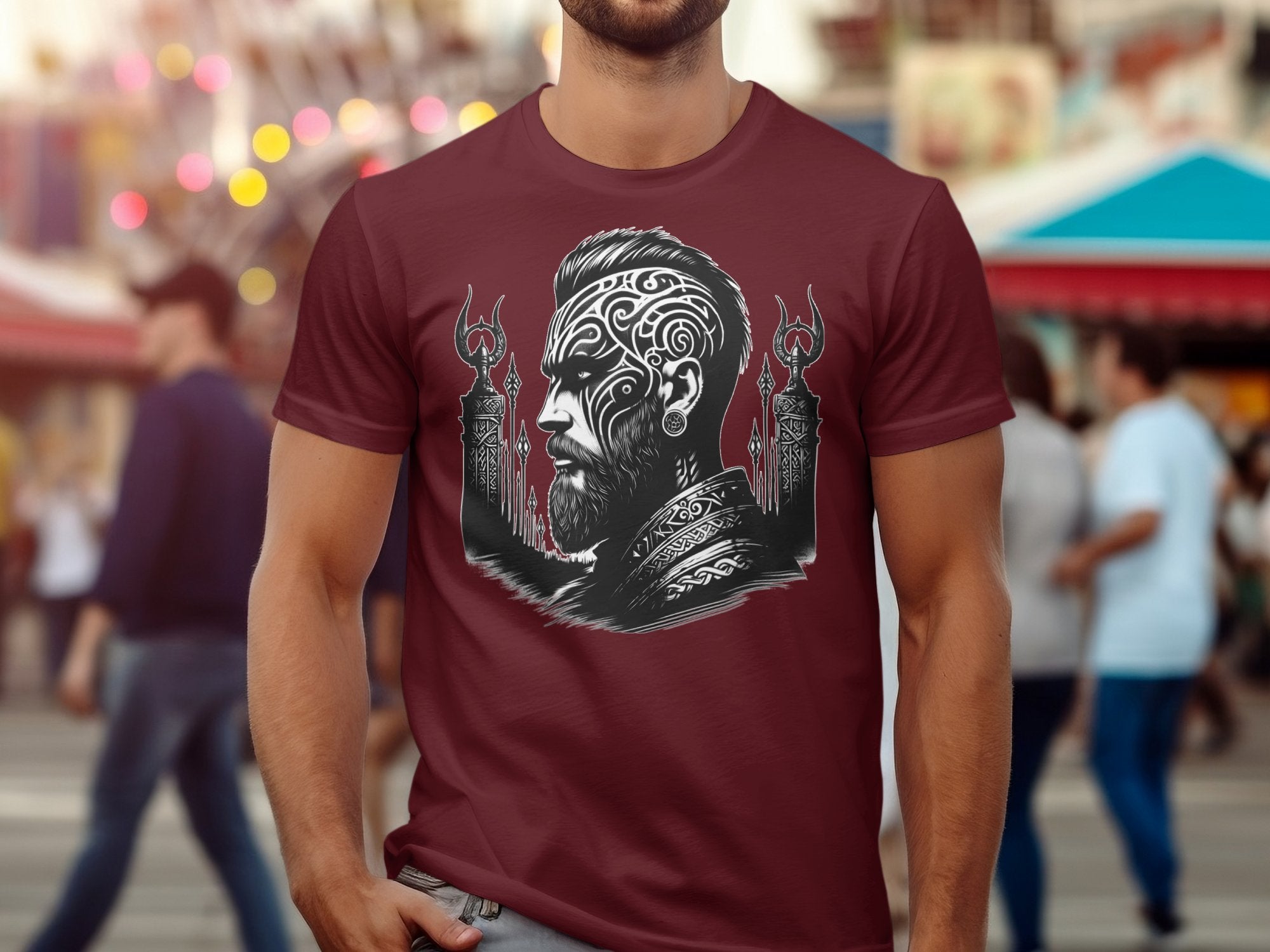 Viking Spirit - Coloured Gildan T Shirt Realistic Norse Talisman Men Women Unisex Valhalla Tee Graphic Design