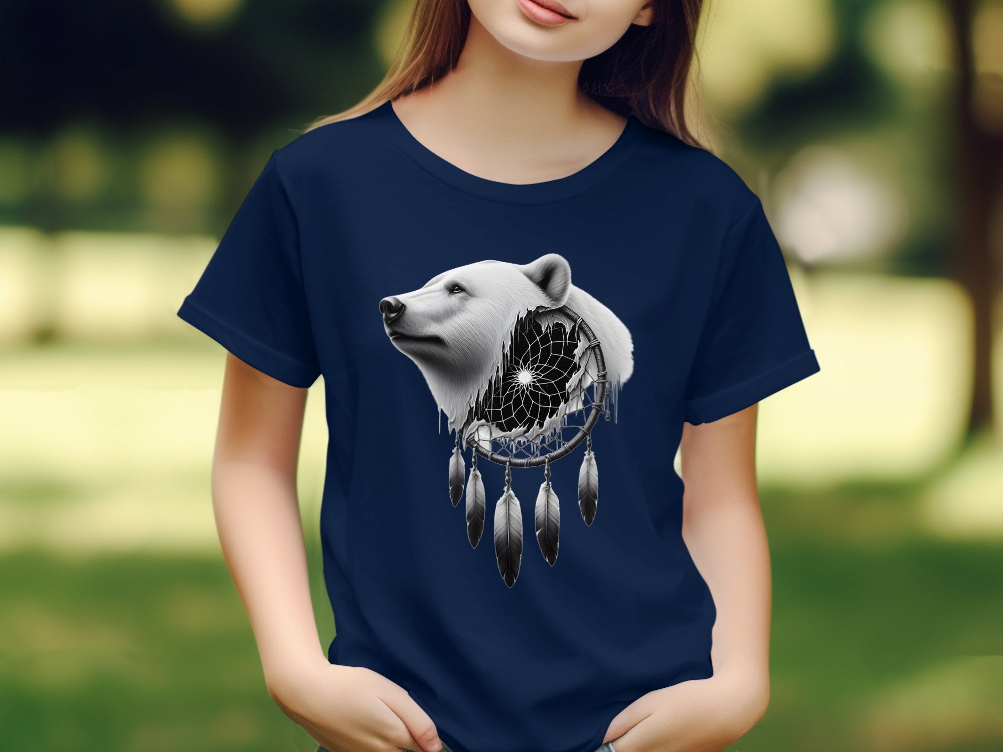 Dreamcatcher Bear - Coloured Gildan Kids T Shirt Realistic Native American Talisman Unisex Mythology Tee Graphic Design