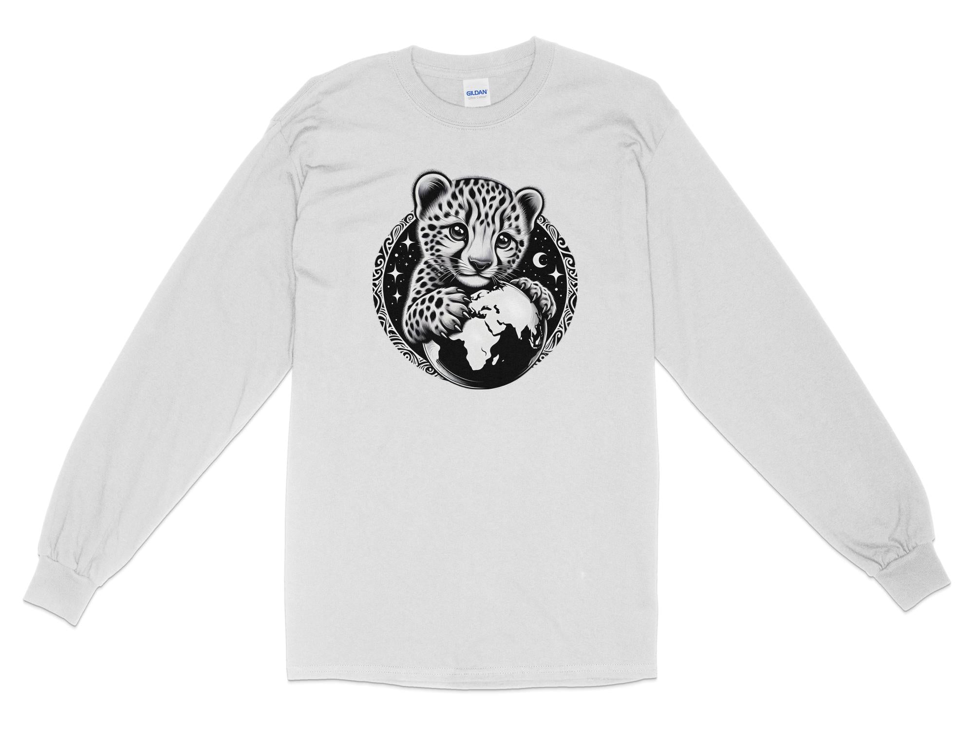 Cheetah World - Coloured Gildan Long Sleeve Realistic Animal Talisman Unisex Cute Tee Graphic Design