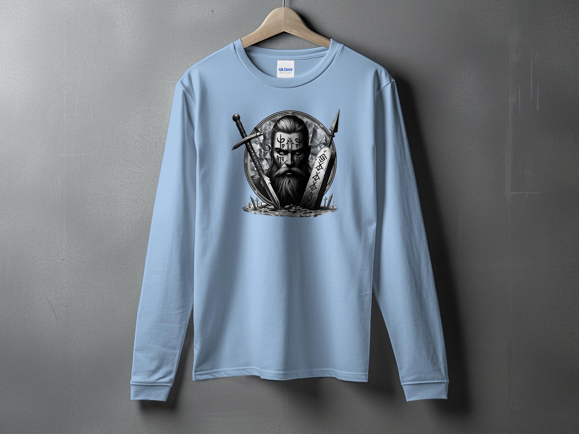 Viking Fortitude - Coloured Gildan Long Sleeve Realistic Norse Talisman Men Women Unisex Valhalla Tee Graphic Design