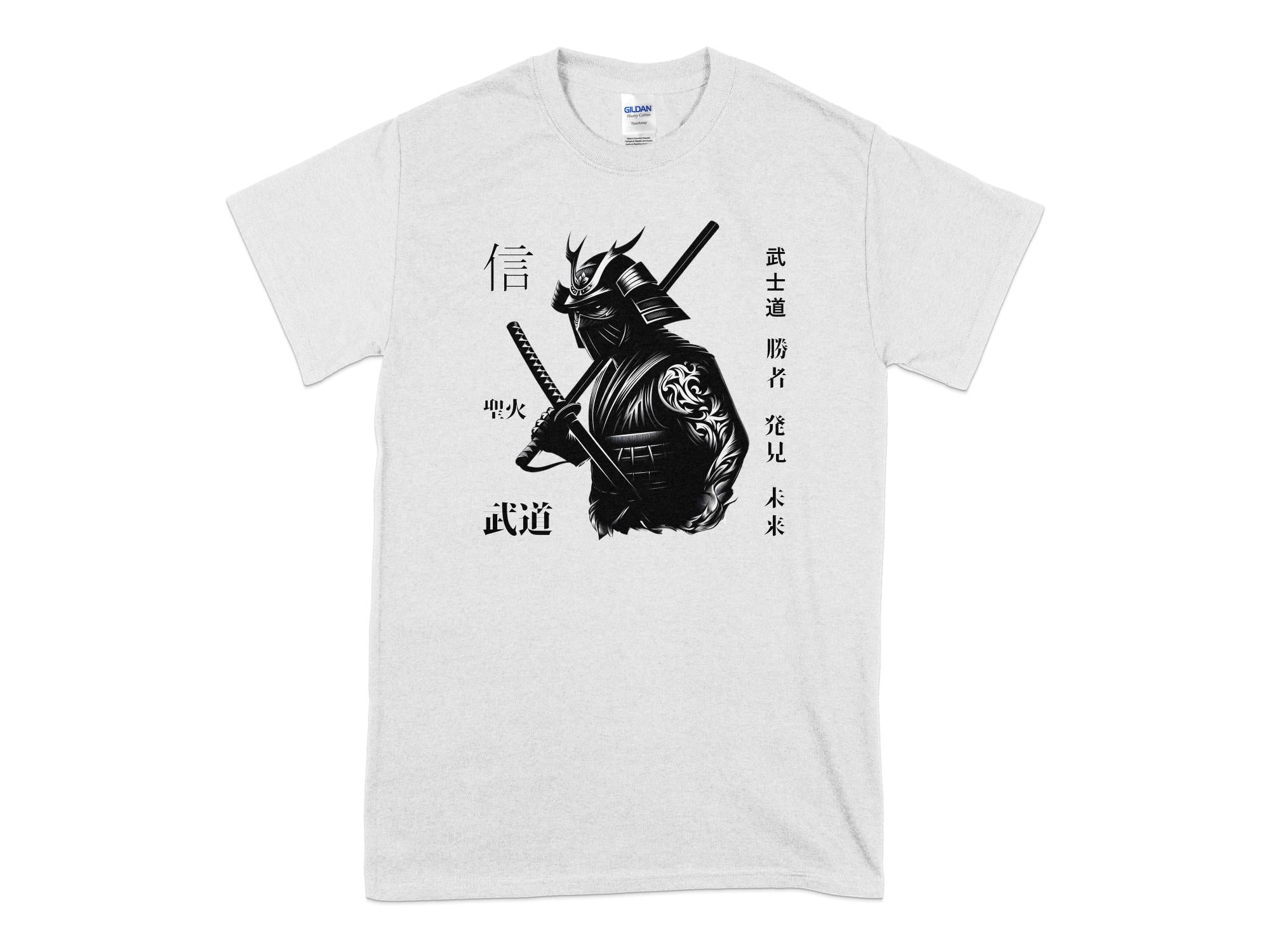 Samurai Ninja - Coloured Gildan T-Shirt Japanese Talisman Unisex Cultural Symbolic Graphic Design