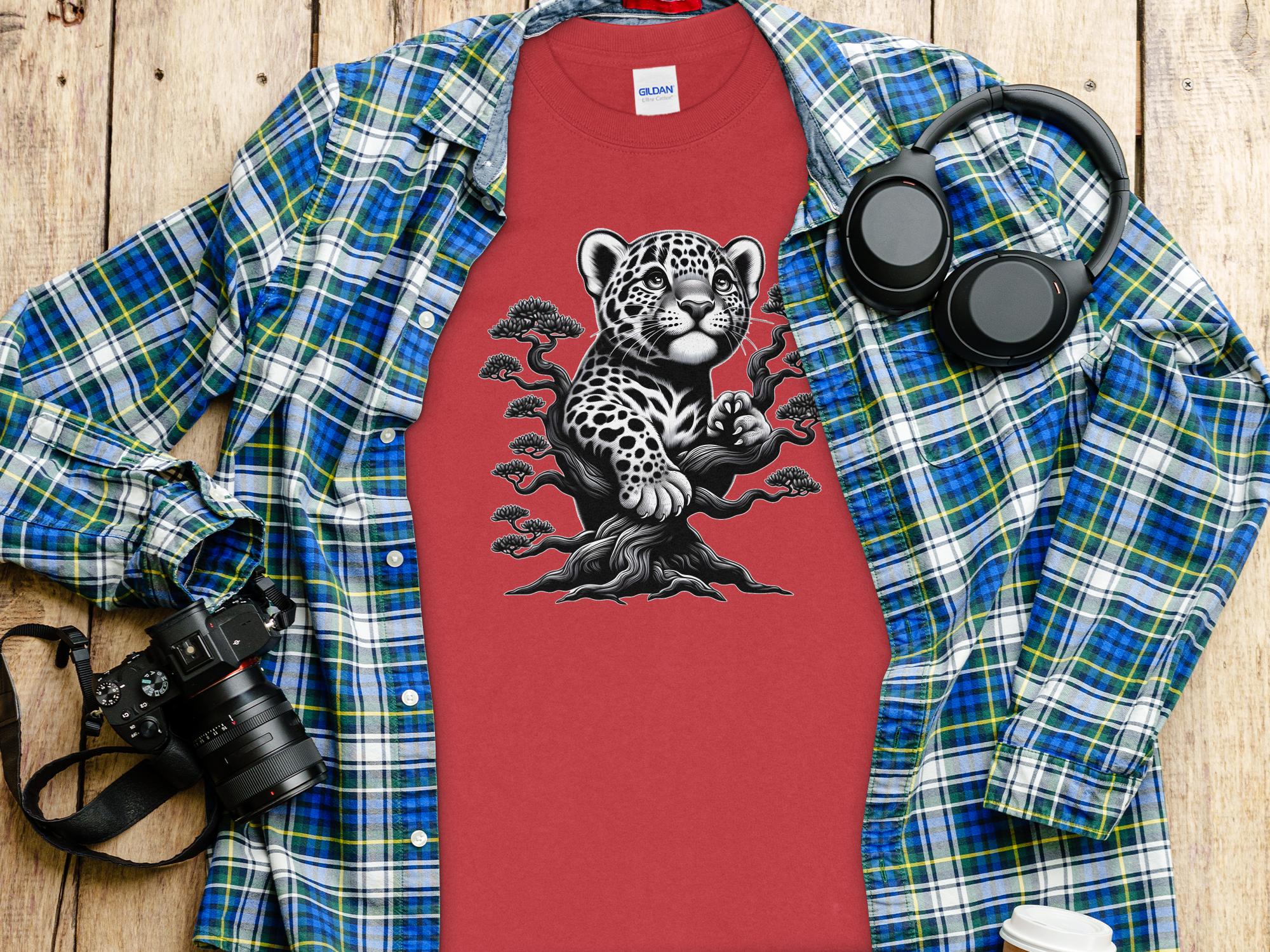 Leopard Bonsai - Coloured Gildan Long Sleeve Realistic Animal Talisman Unisex Cute Tee Graphic Design