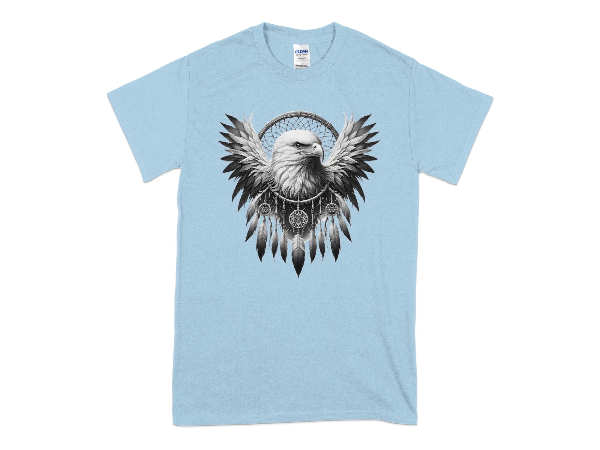 Dreamcatcher Eagle - Coloured Gildan T-Shirt Realistic Native American Talisman Unisex Mythology Tee Graphic Design