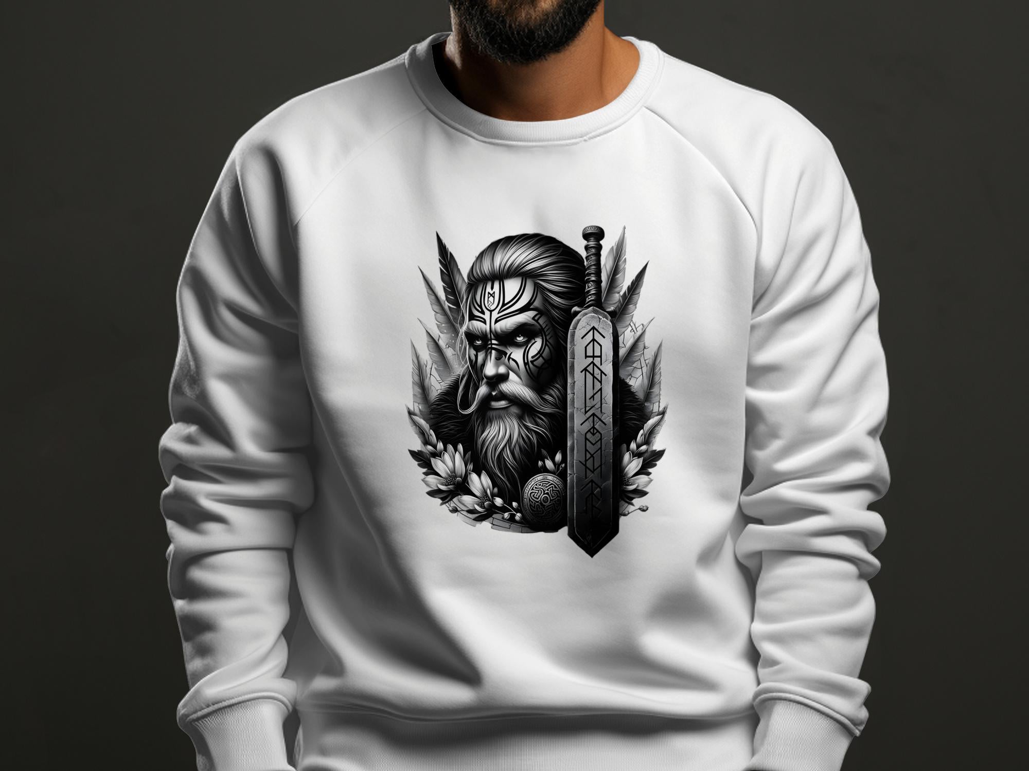 Viking Valiant - Coloured Gildan Sweatshirt Realistic Norse Talisman Men Women Unisex Valhalla Tee Graphic Design