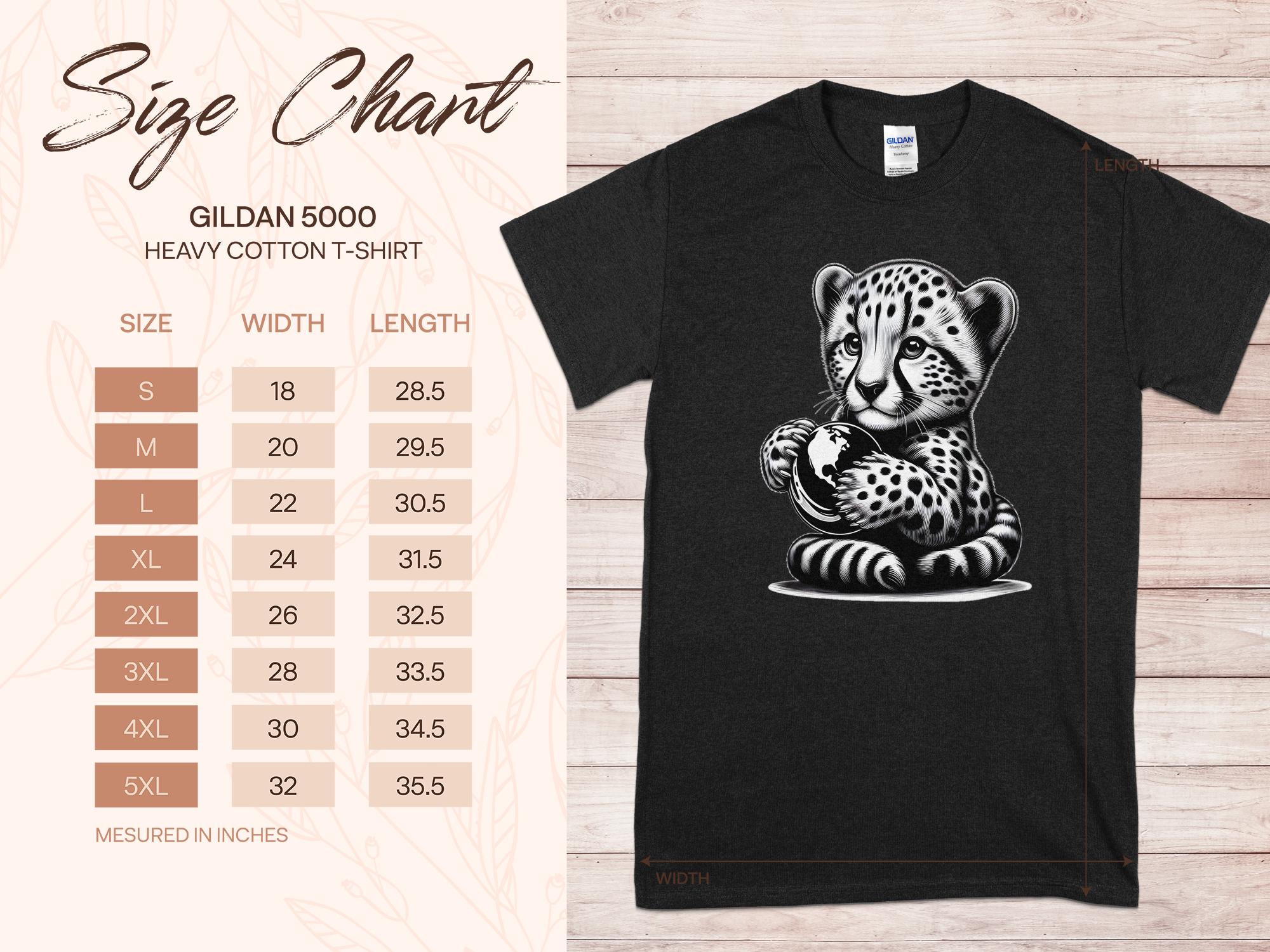 Cheetah World - Coloured Gildan T-Shirt Realistic Animal Talisman Unisex Cute Tee Graphic Design