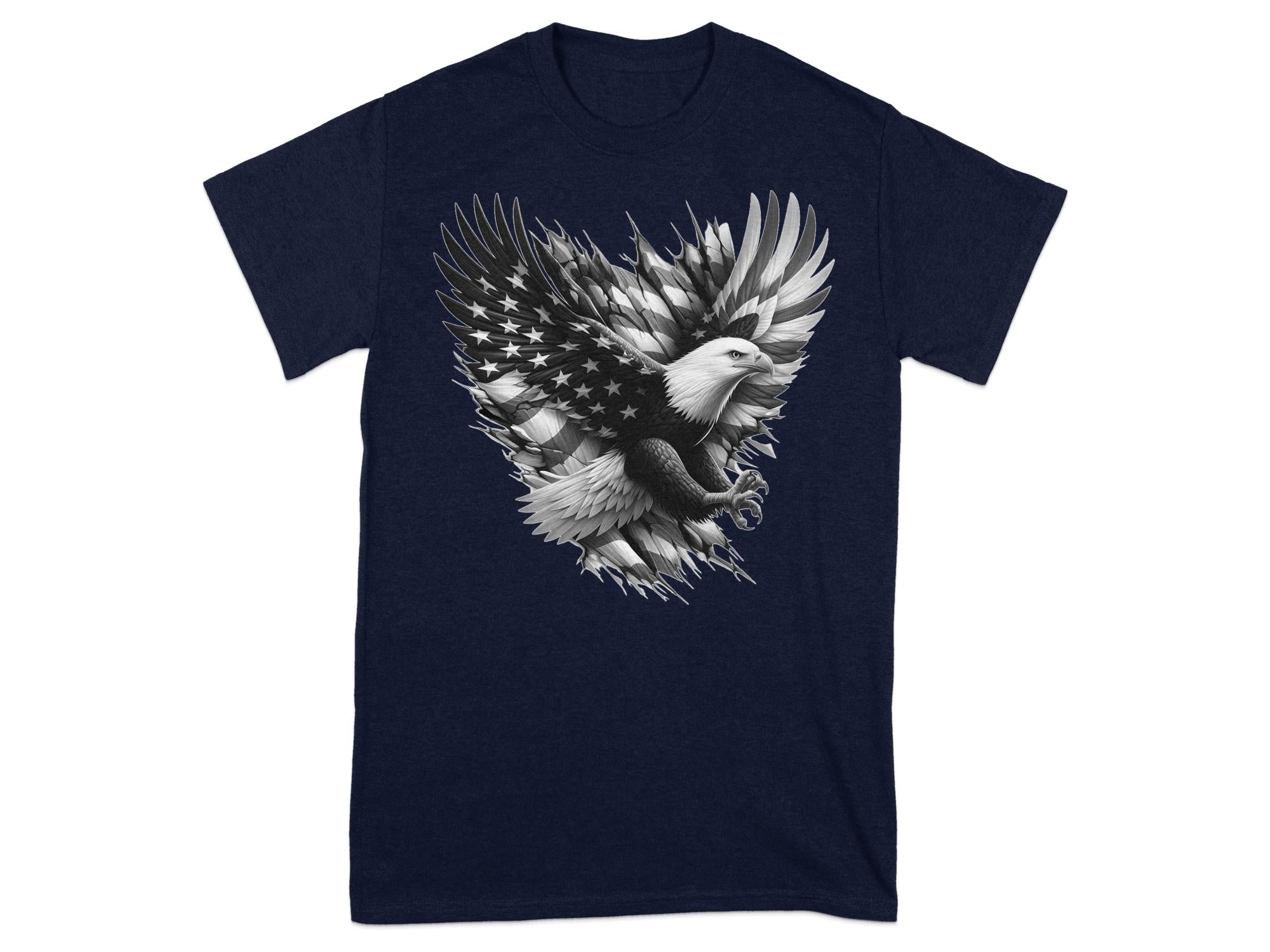 Eagle Patriot - Coloured Gildan T-Shirt Realistic Animal Talisman Unisex Tee Graphic Design