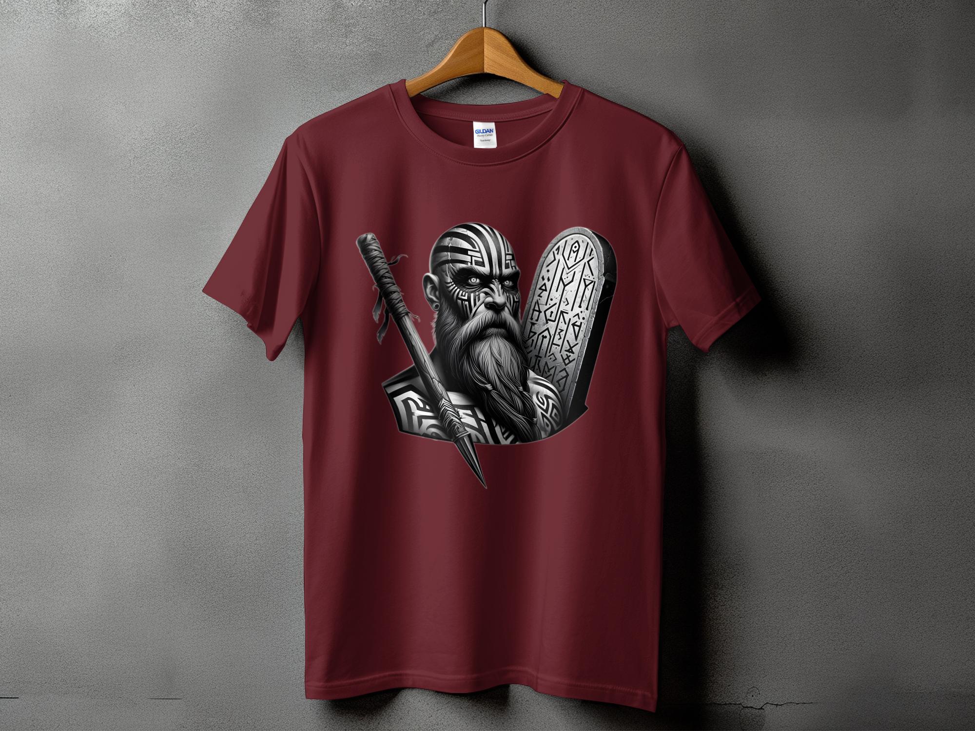 Viking Determination - Coloured Gildan T Shirt Realistic Norse Talisman Men Women Unisex Valhalla Tee Graphic Design