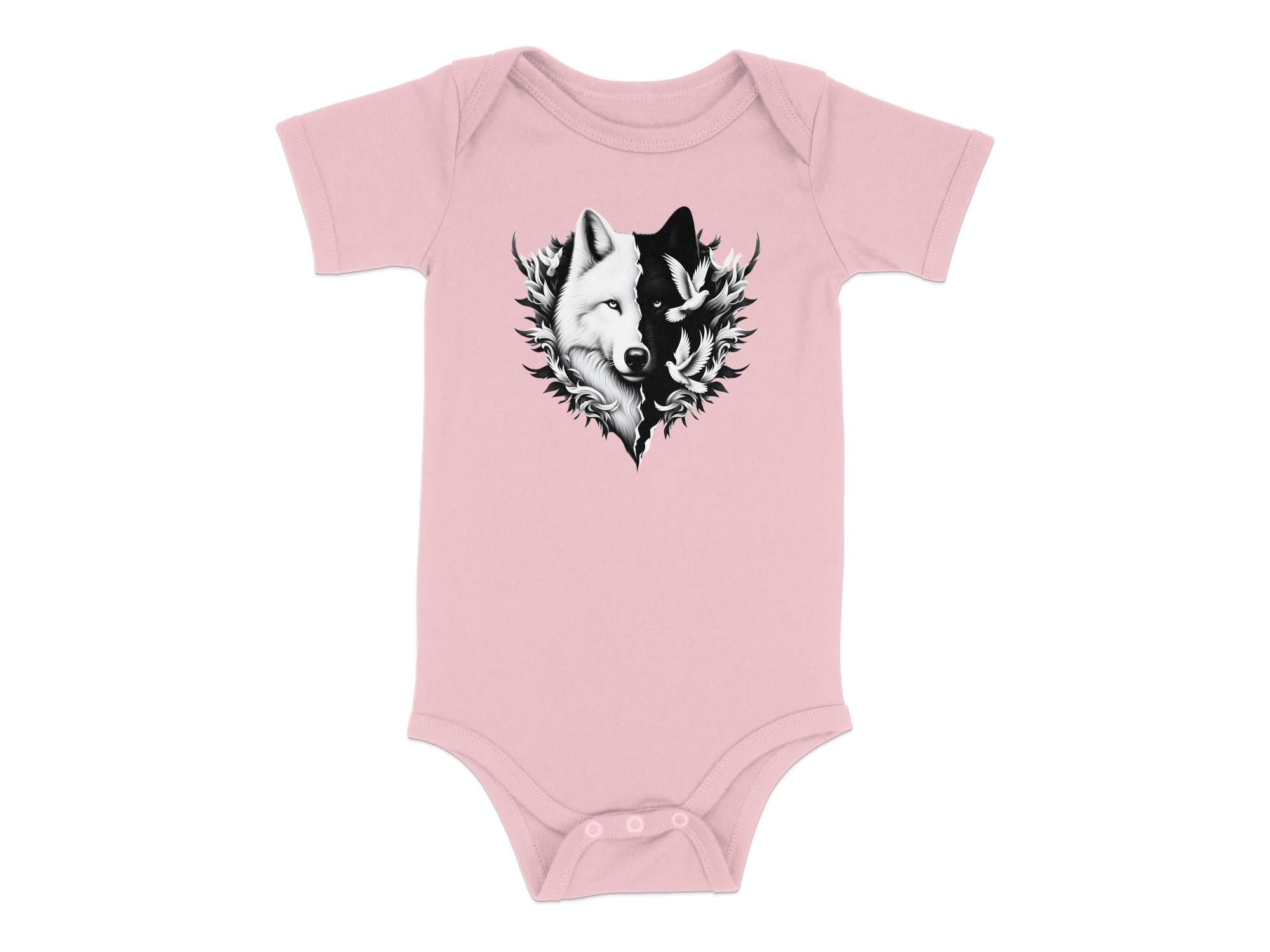 Wolf x Doves - Coloured Toddler Bodysuit Realistic Animal Talisman Unisex Tee Graphic Design