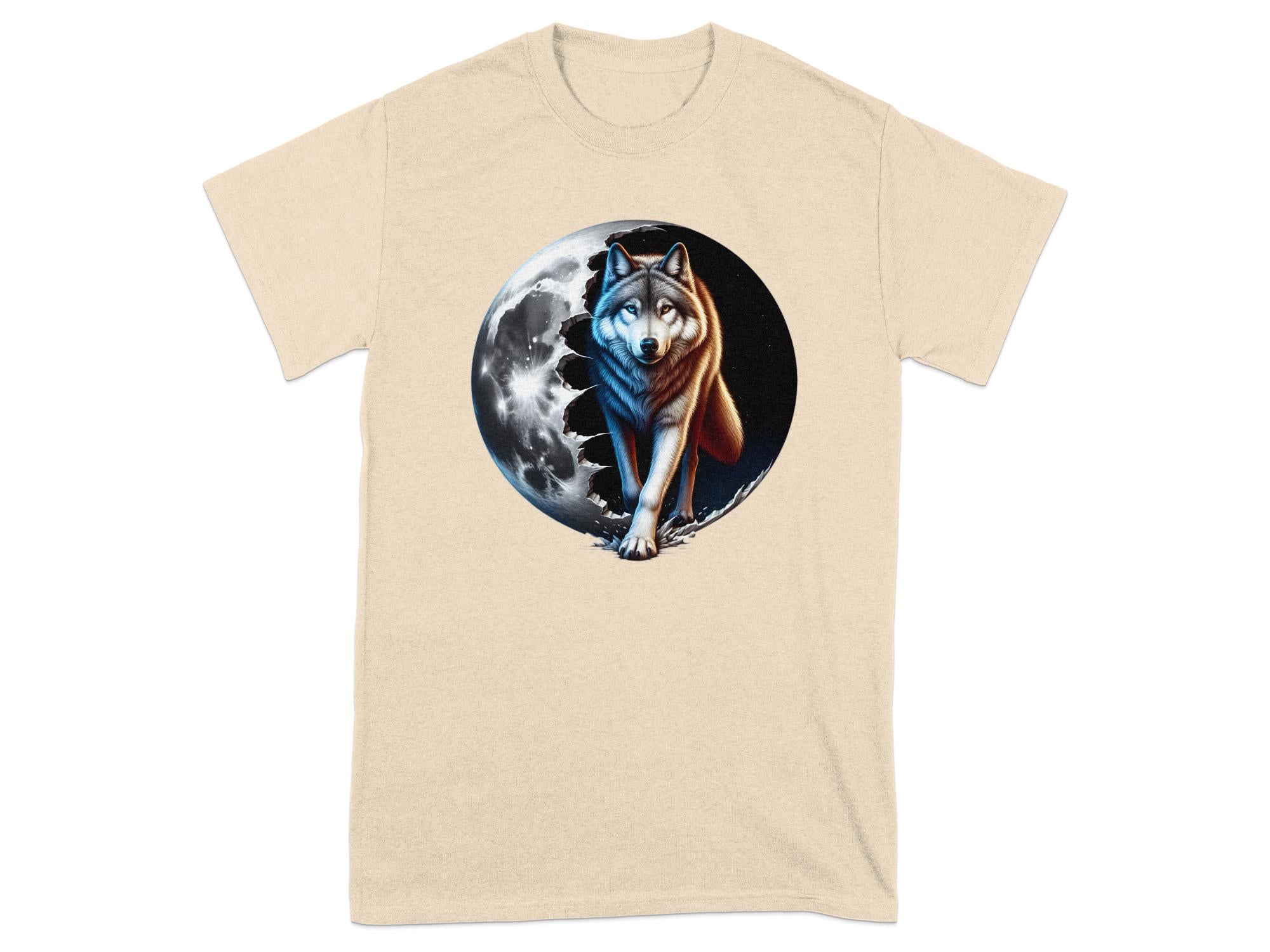 Moon Wolf - T-Shirt Realistic Full Colour Animal Talisman Unisex Mythology Tee Gildan Graphic Design