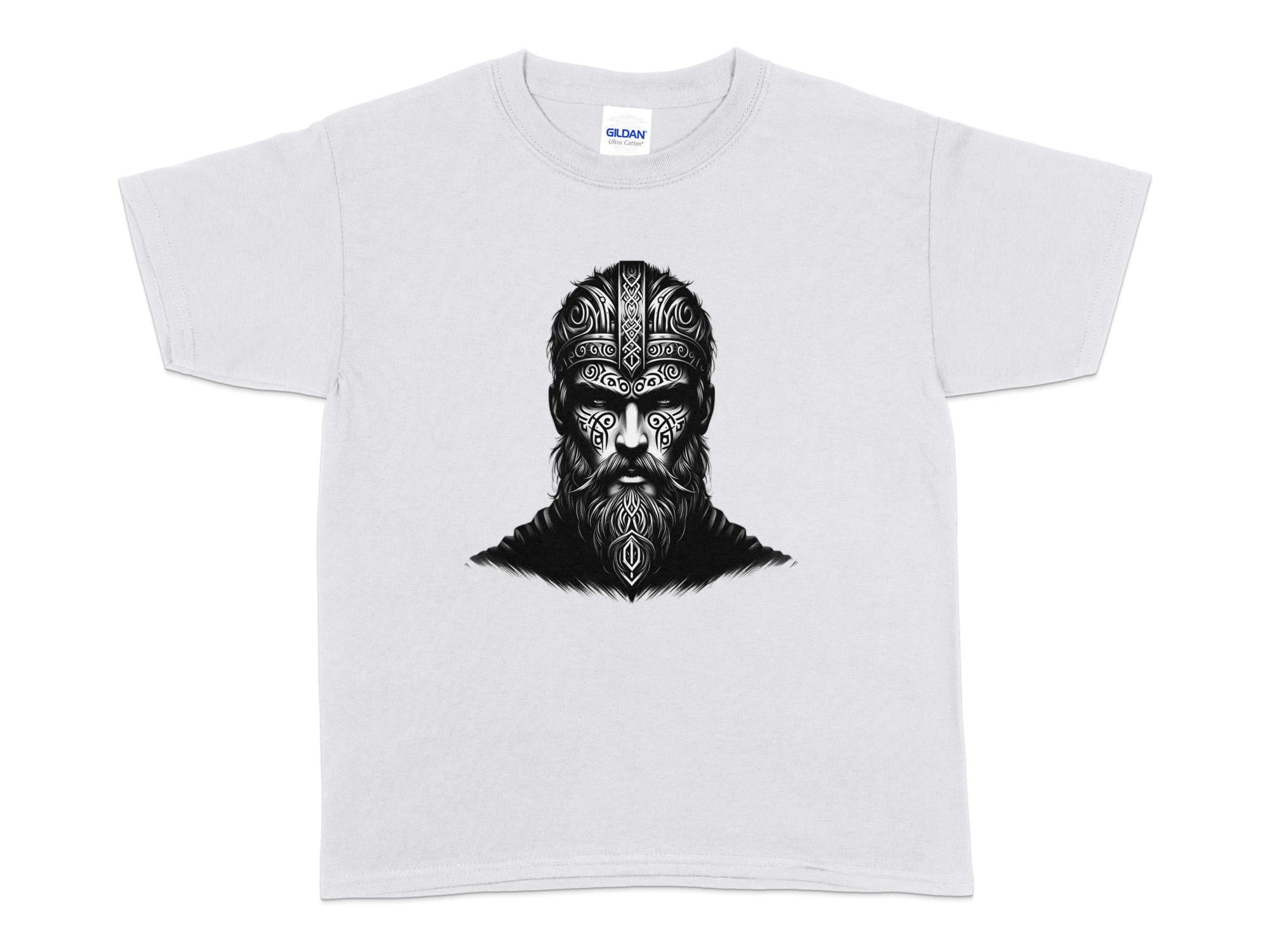 Viking Unyielding - Coloured Gildan Kids T-Shirt Realistic Norse Talisman Unisex Valhalla Tee Graphic Design