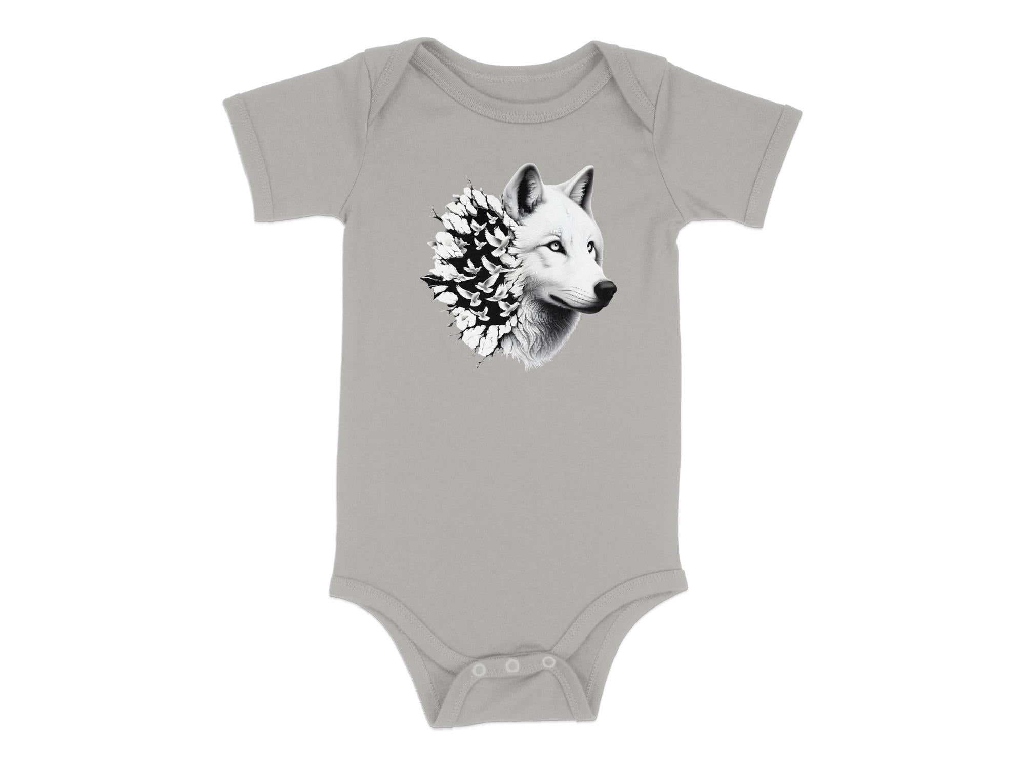 Wolf x Doves - Coloured Toddler Bodysuit Realistic Animal Talisman Unisex Tee Graphic Design