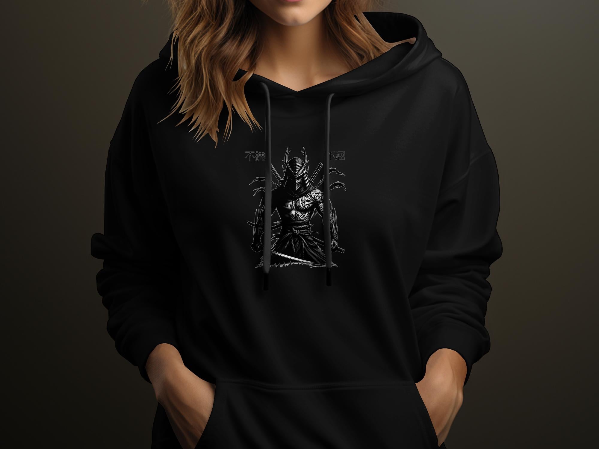 Samurai Ninja - Coloured Gildan Hoodie Japanese Talisman Unisex Cultural Symbolic Graphic Design