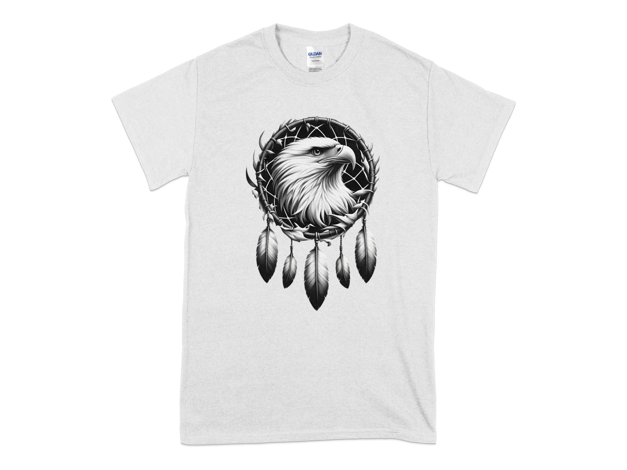 Dreamcatcher Eagle - Coloured Gildan T-Shirt Realistic Native American Talisman Unisex Mythology Tee Graphic Design