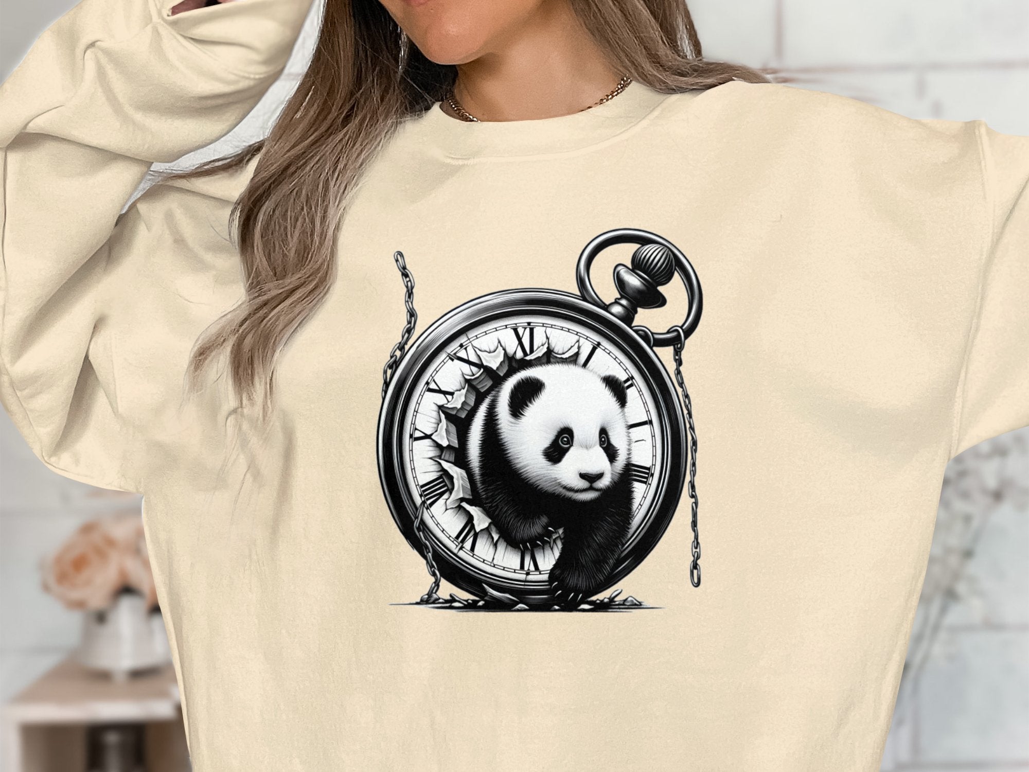 Panda - Coloured Gildan Sweatshirt Realistic Animal Talisman Unisex Cute Tee Graphic Design