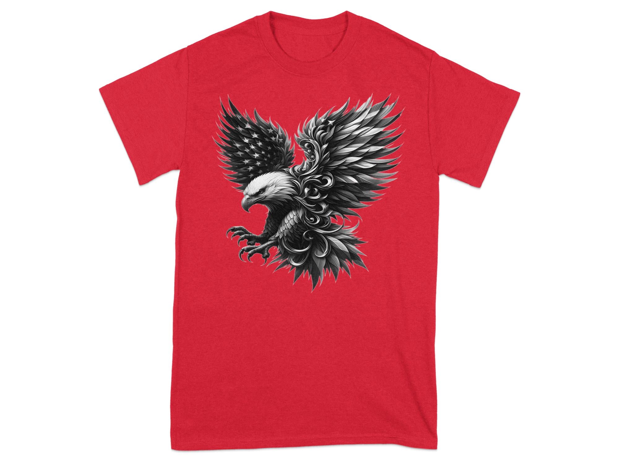 Eagle Patriot - Coloured Gildan T-Shirt Realistic Animal Talisman Unisex Tee Graphic Design