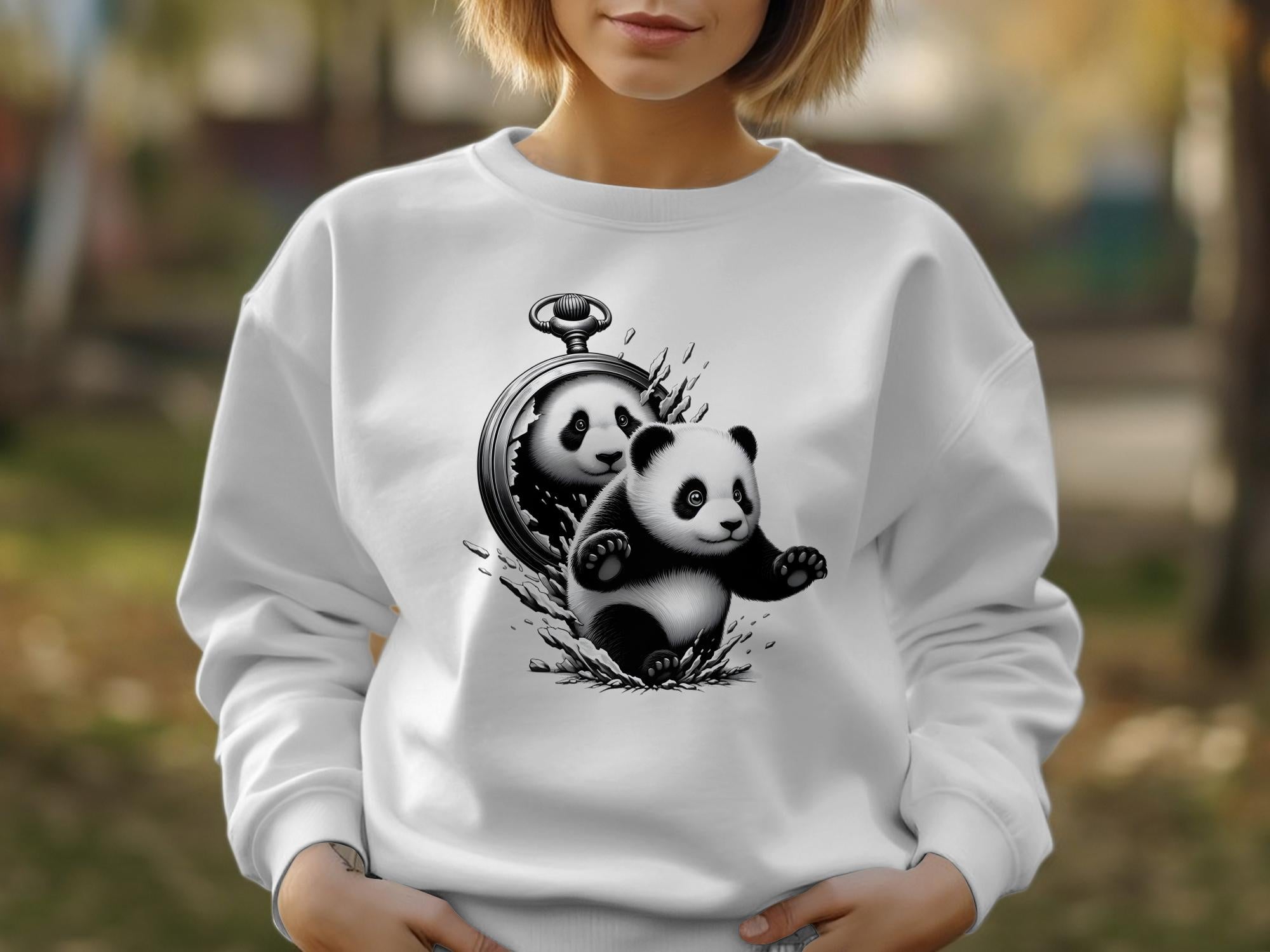 Panda - Coloured Gildan Sweatshirt Realistic Animal Talisman Unisex Cute Tee Graphic Design