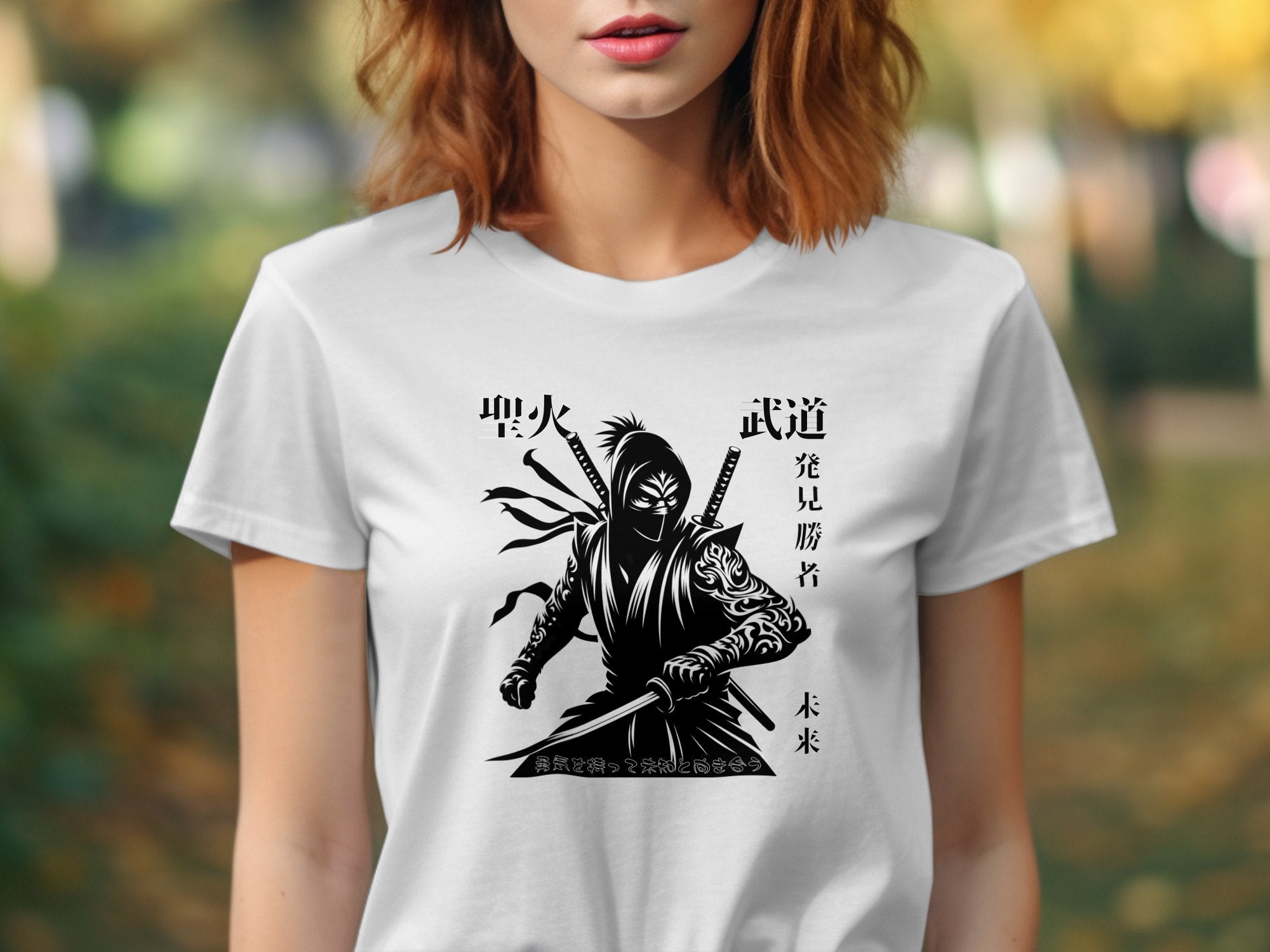 Samurai Ninja - Coloured Gildan T-Shirt Japanese Talisman Unisex Cultural Symbolic Graphic Design