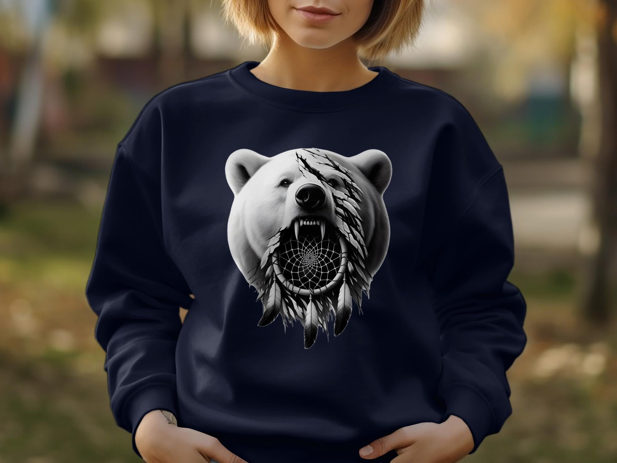 Dreamcatcher Bear - Coloured Gildan Sweatshirt Realistic Native American Talisman Unisex Mythology Tee Graphic Design