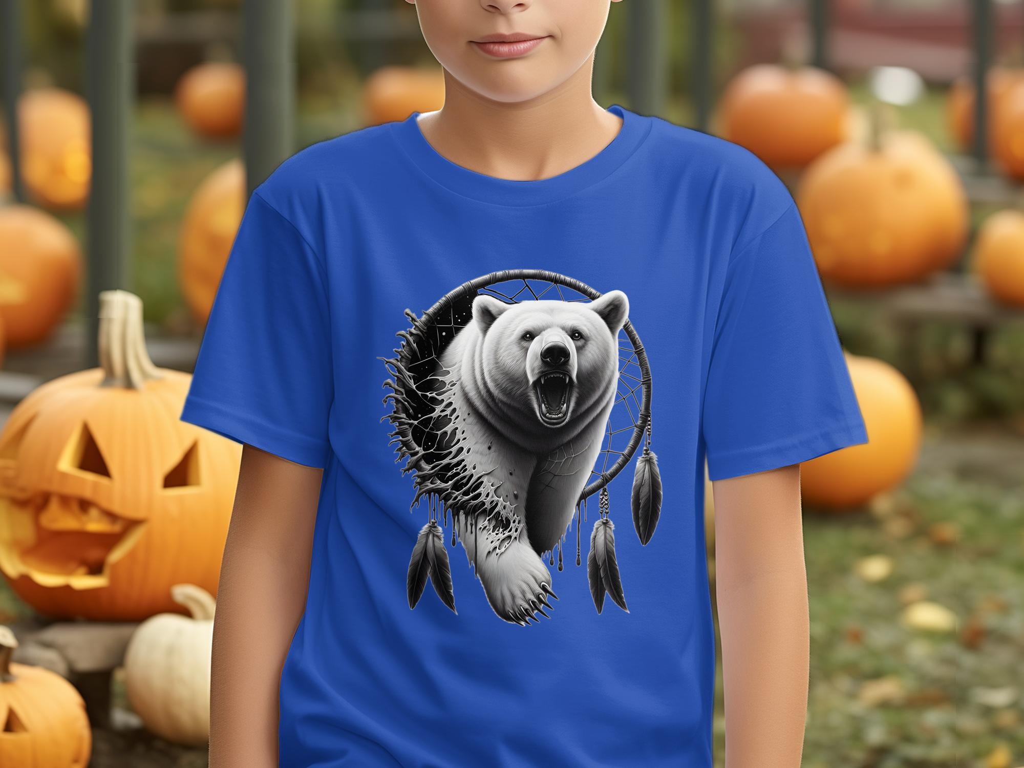 Dreamcatcher Bear - Coloured Gildan Kids T Shirt Realistic Native American Talisman Unisex Mythology Tee Graphic Design