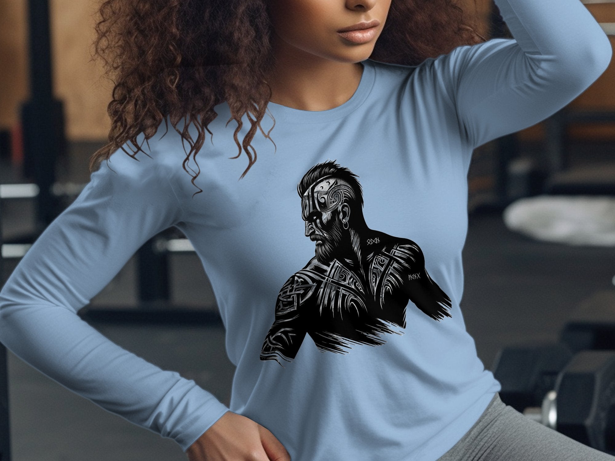 Viking Bravery - Coloured Gildan Long Sleeve Norse Talisman Men Women Unisex Valhalla Tee