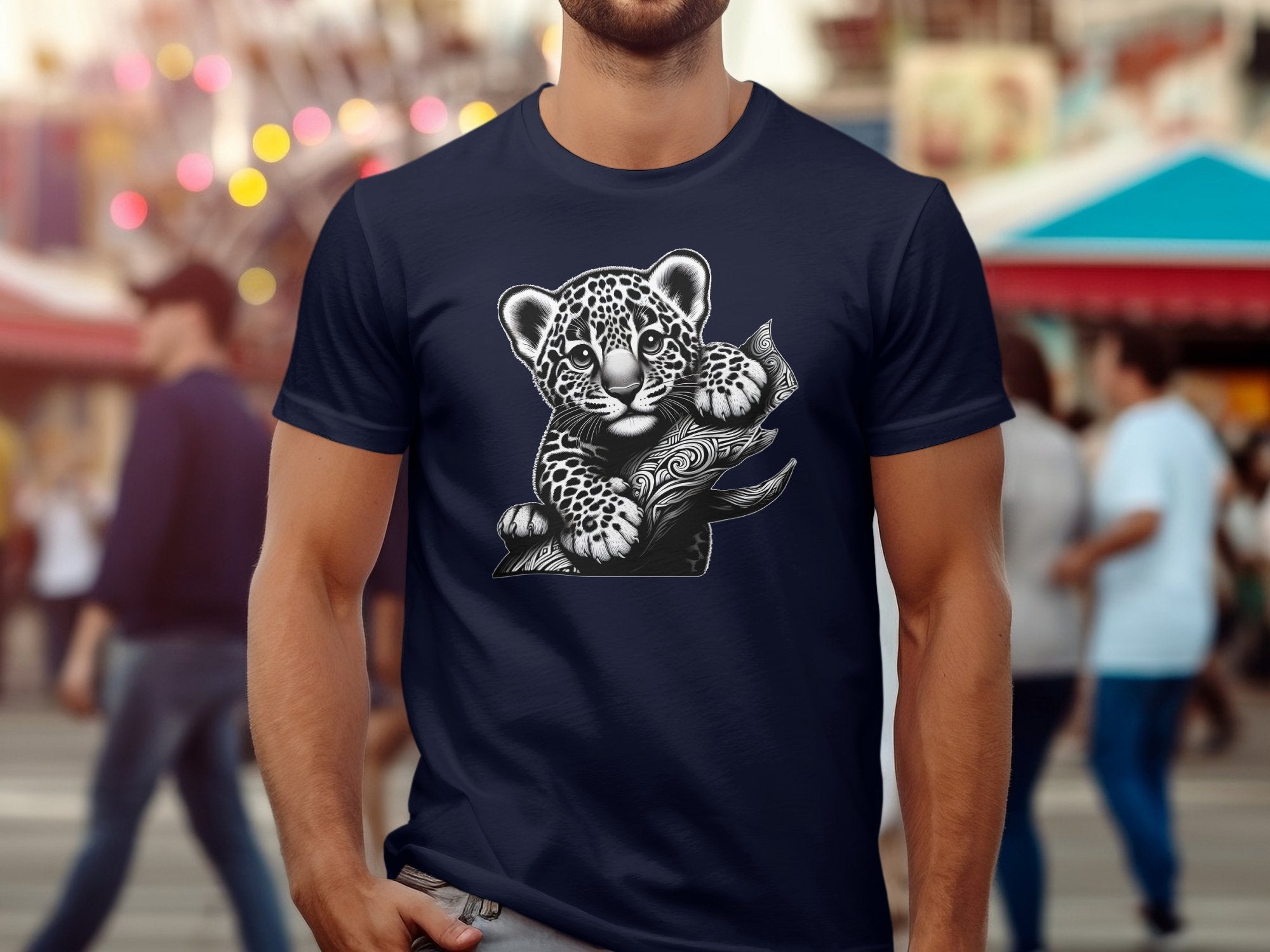 Leopard Bonsai - Coloured Gildan T-Shirt Realistic Animal Talisman Unisex Cute Tee Graphic Design