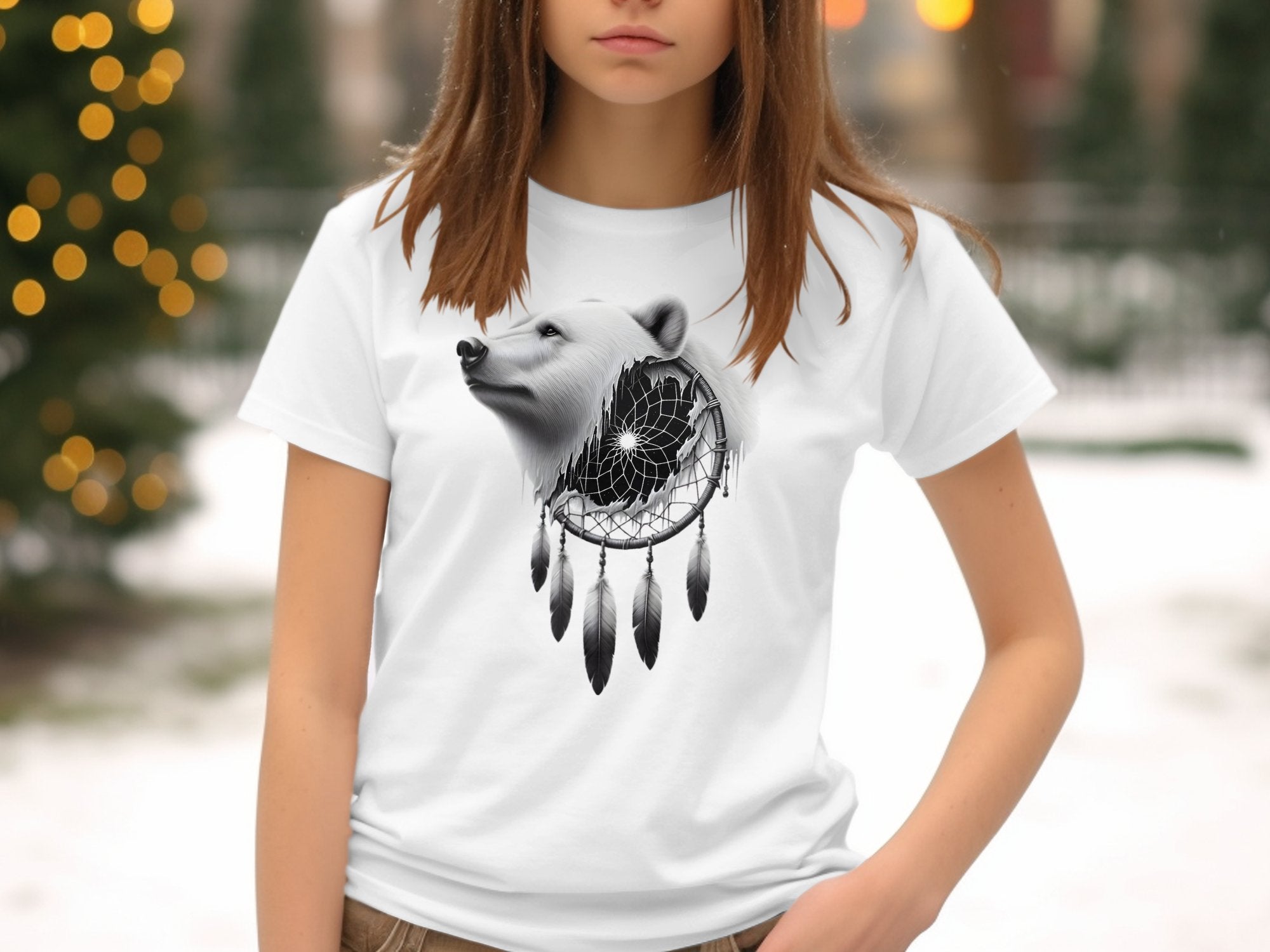 Dreamcatcher Bear - Coloured Gildan Kids T Shirt Realistic Native American Talisman Unisex Mythology Tee Graphic Design