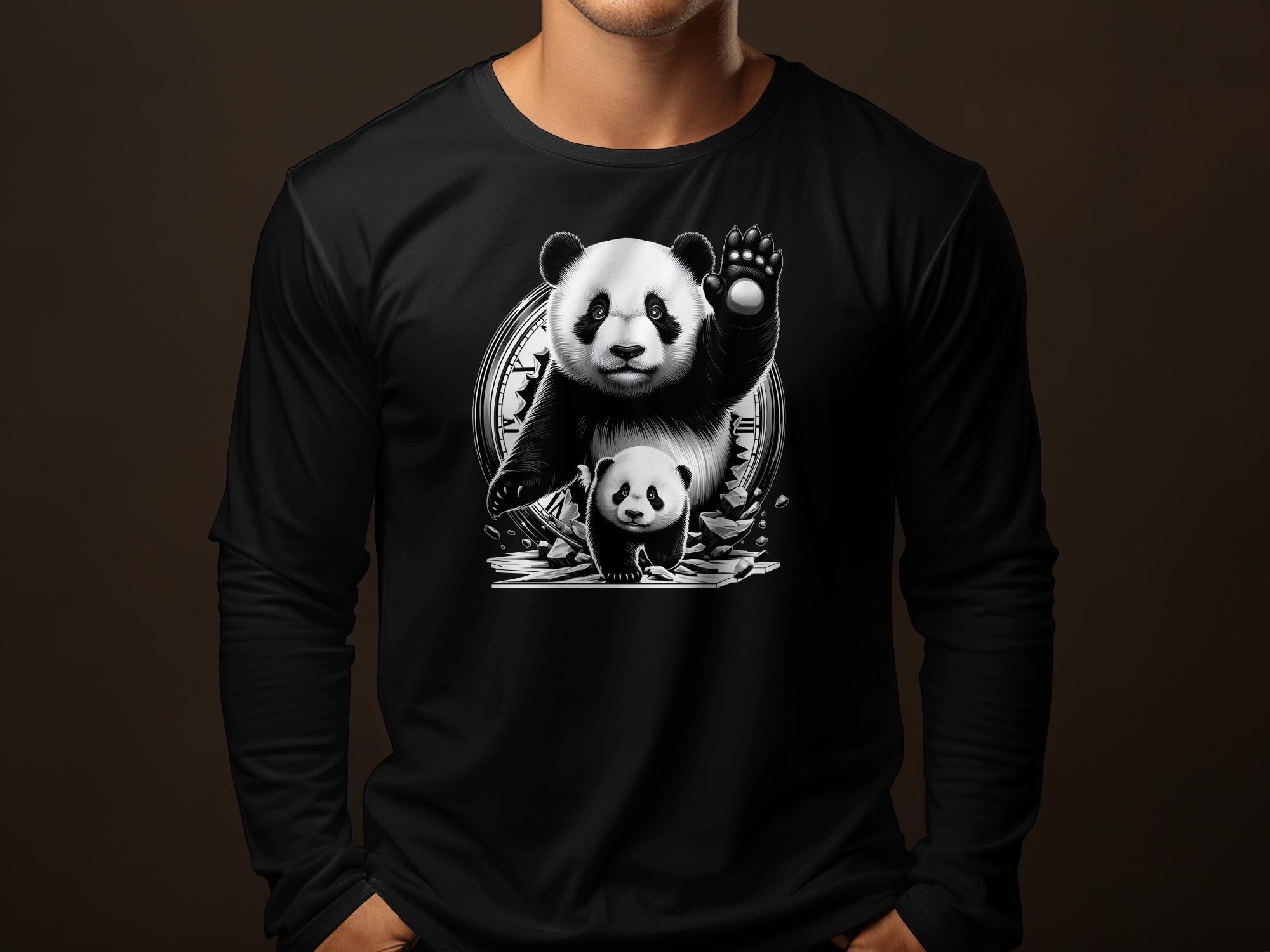 Panda - Coloured Gildan Long Sleeve Realistic Animal Talisman Unisex Cute Tee Graphic Design