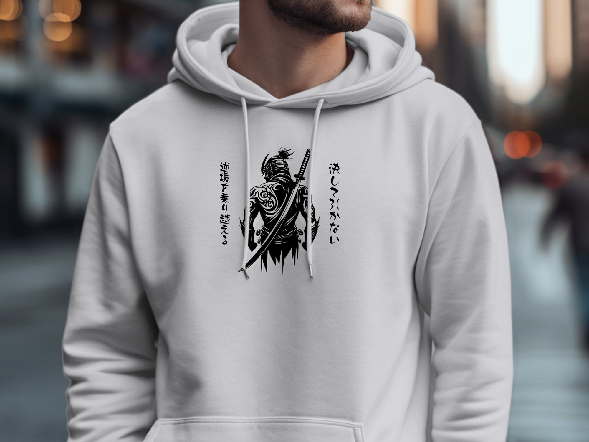 Samurai Ninja - Coloured Gildan Hoodie Japanese Talisman Unisex Cultural Symbolic Graphic Design