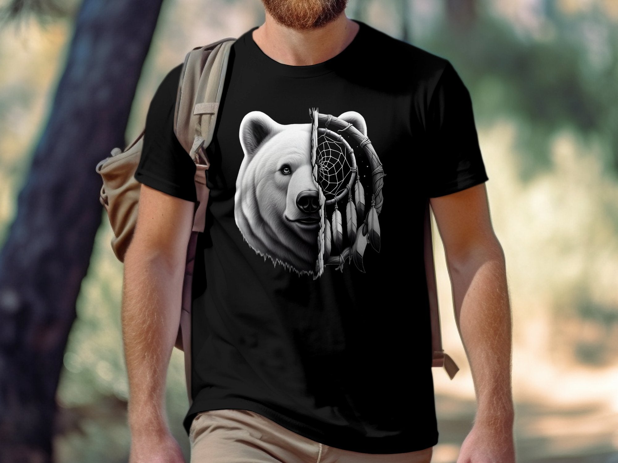 Dreamcatcher Bear - Coloured Gildan T-Shirt Realistic Native American Talisman Unisex Mythology Tee Graphic Design