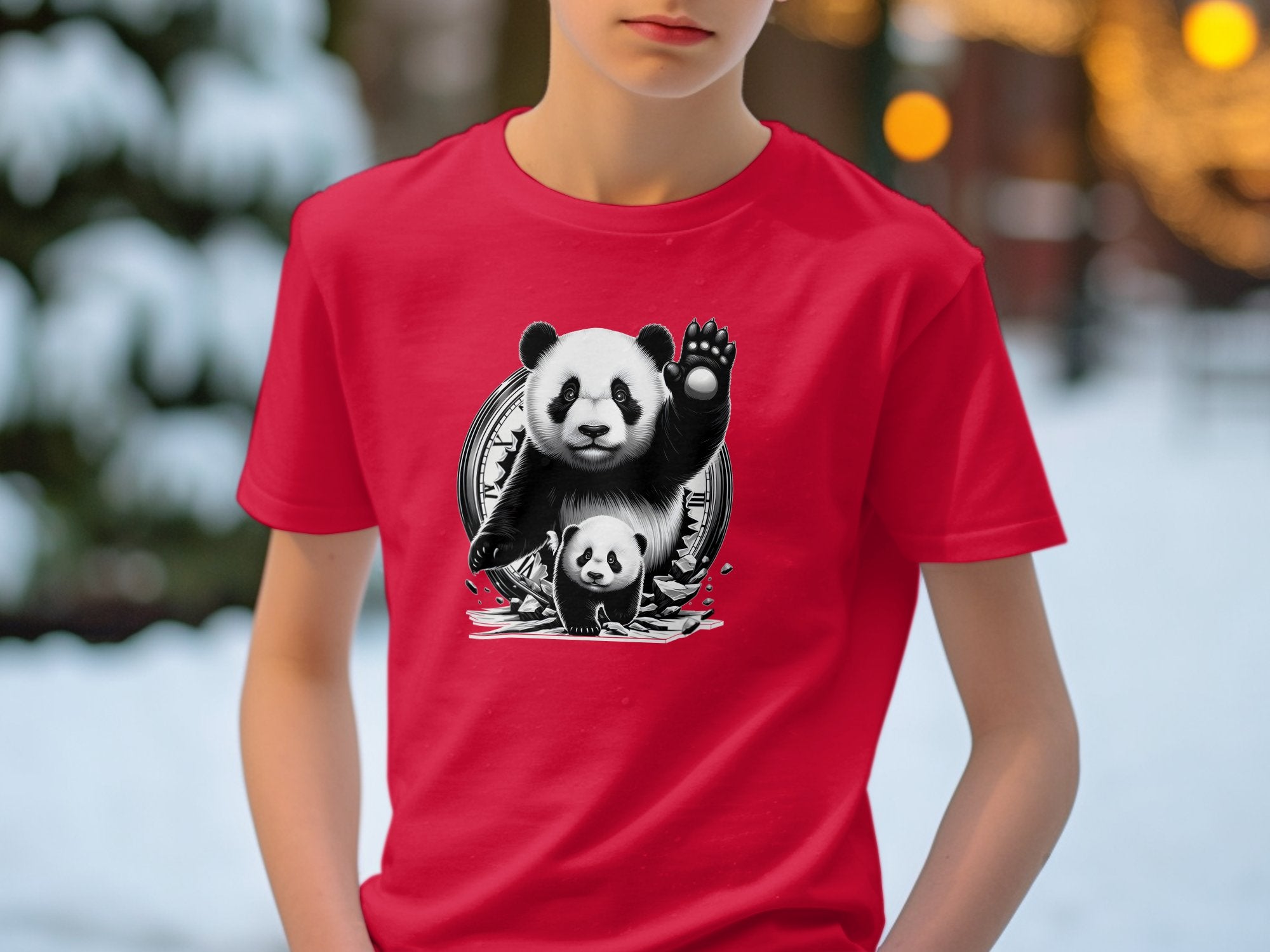 Panda - Coloured Kids T-Shirt Realistic Animal Talisman Unisex Cute Tee Graphic Design