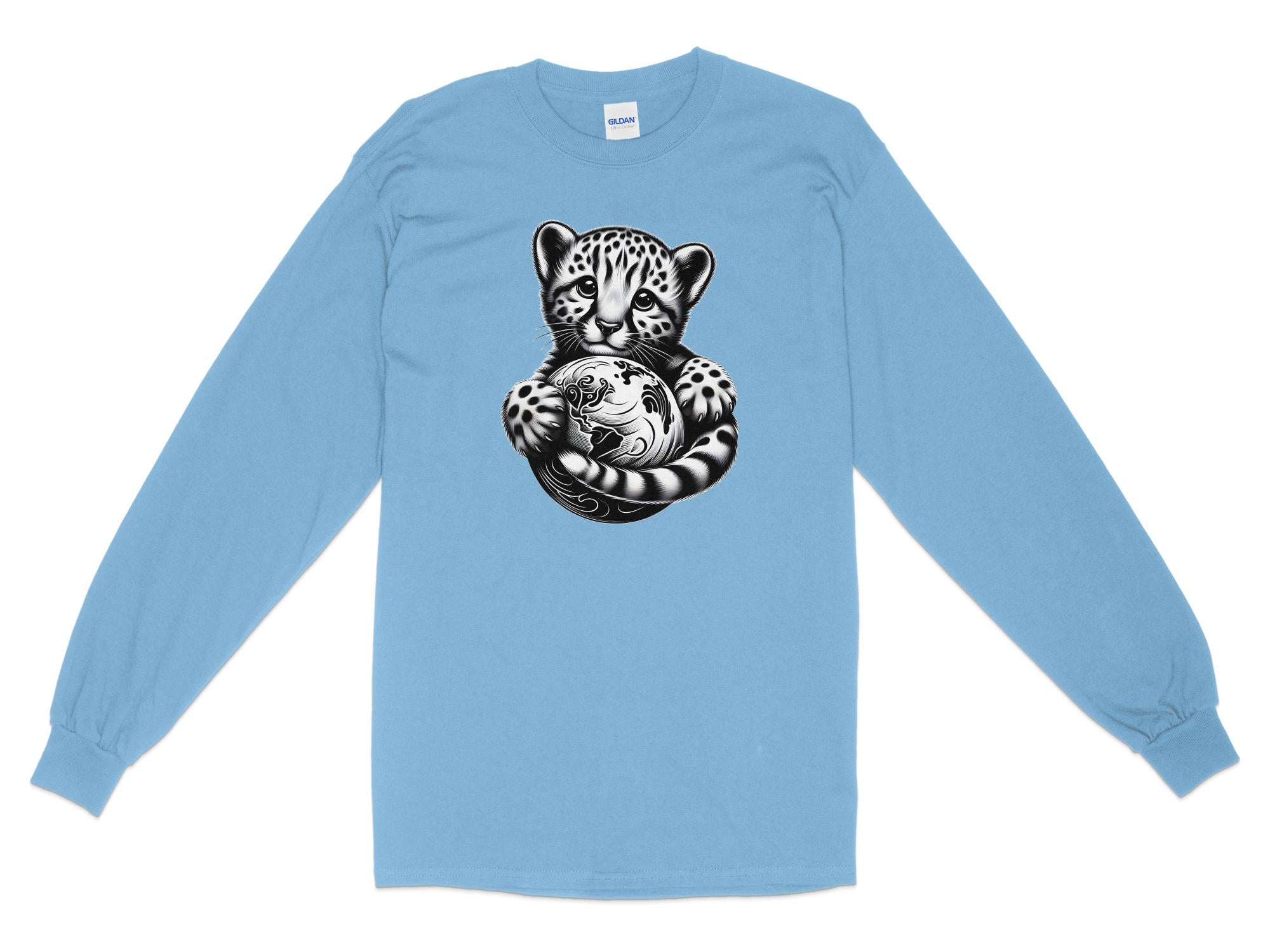 Cheetah World - Coloured Gildan Long Sleeve Realistic Animal Talisman Unisex Cute Tee Graphic Design