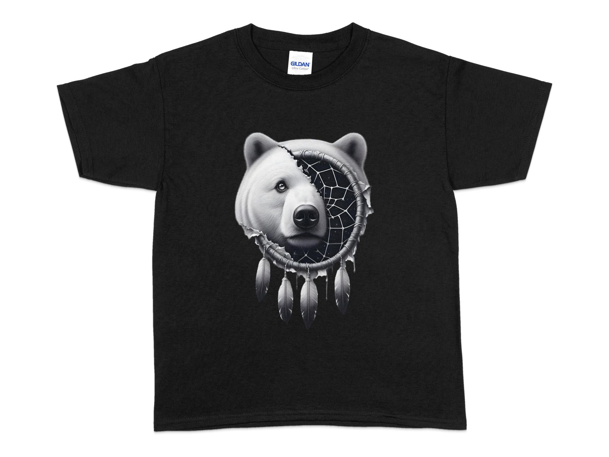 Dreamcatcher Bear - Coloured Gildan Kids T Shirt Realistic Native American Talisman Unisex Mythology Tee Graphic Design