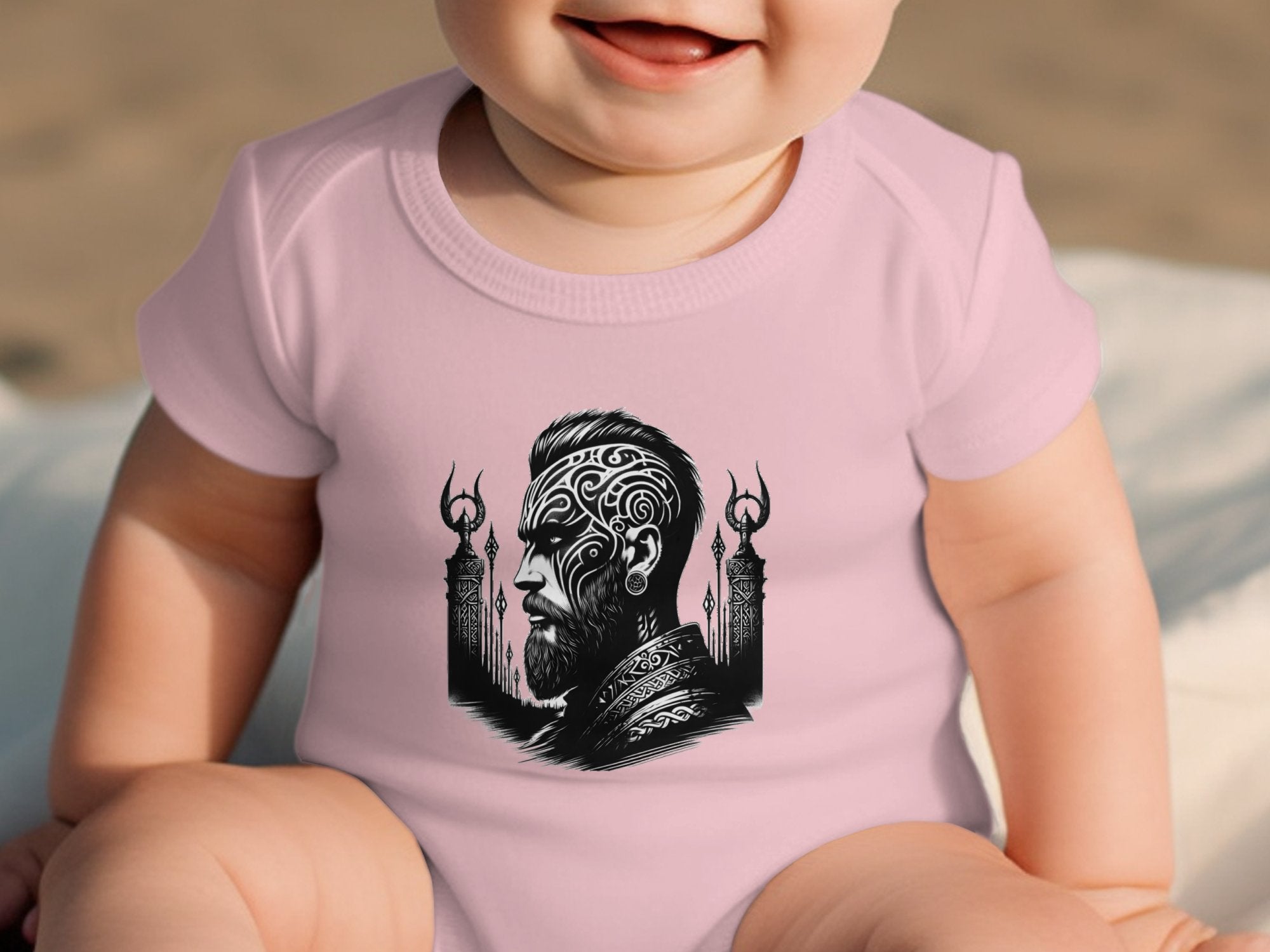 Viking Spirit - Coloured Toddler Bodysuit Realistic Norse Talisman Unisex Valhalla Tee Graphic Design