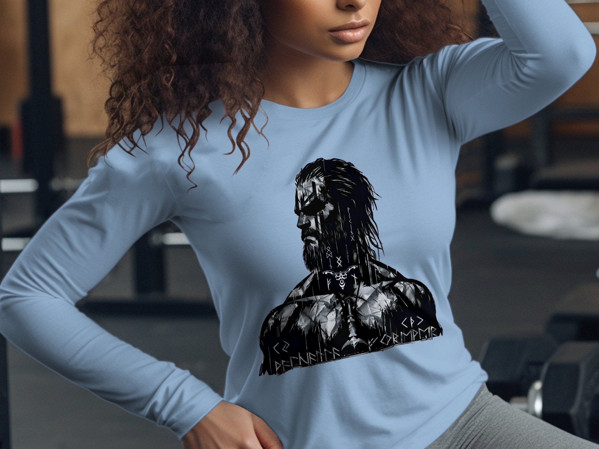 Viking Fearless - Coloured Gildan Long Sleeve Norse Talisman Men Women Unisex Valhalla Tee