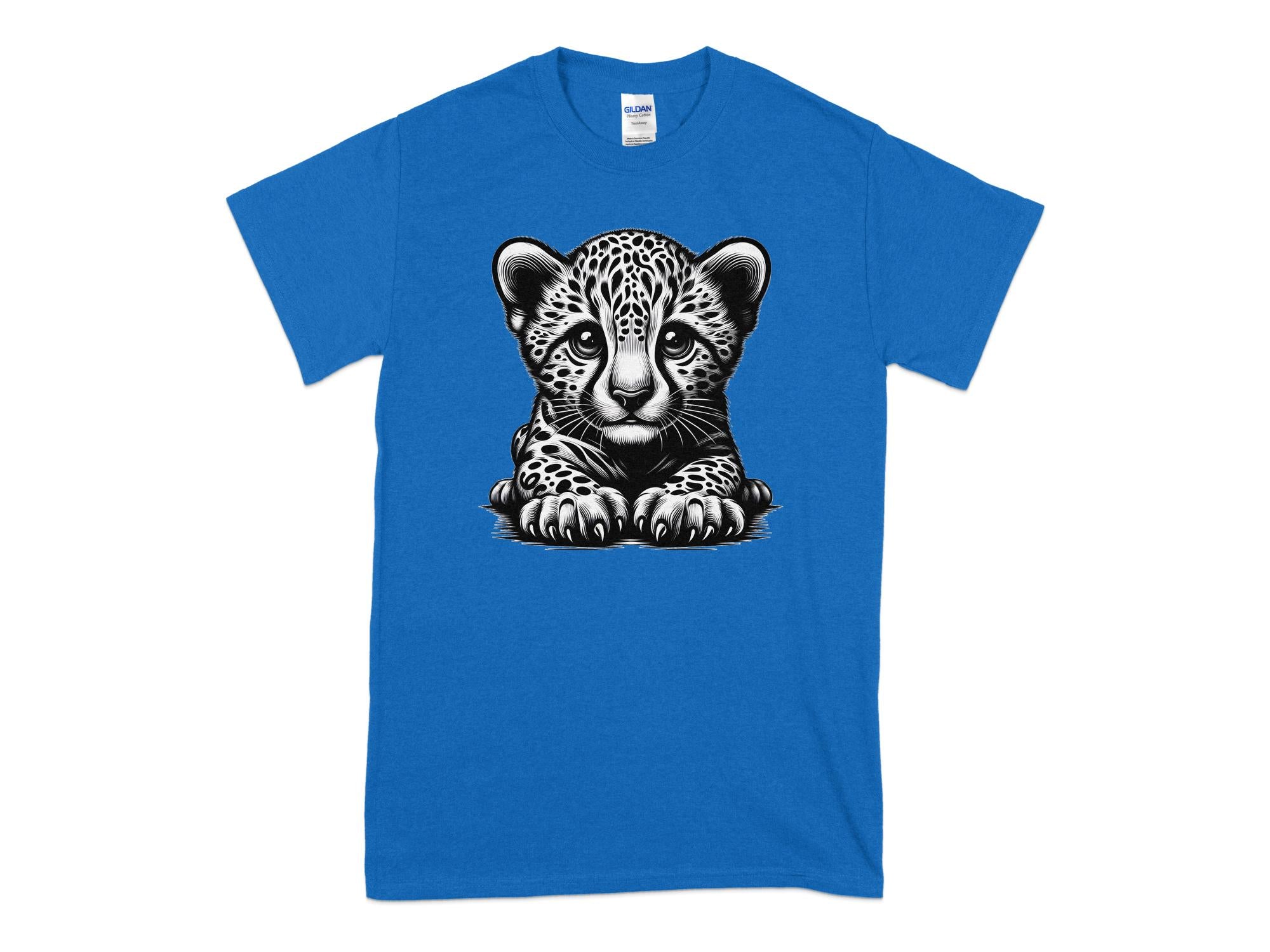 Cheetah World - Coloured Gildan T-Shirt Realistic Animal Talisman Unisex Cute Tee Graphic Design