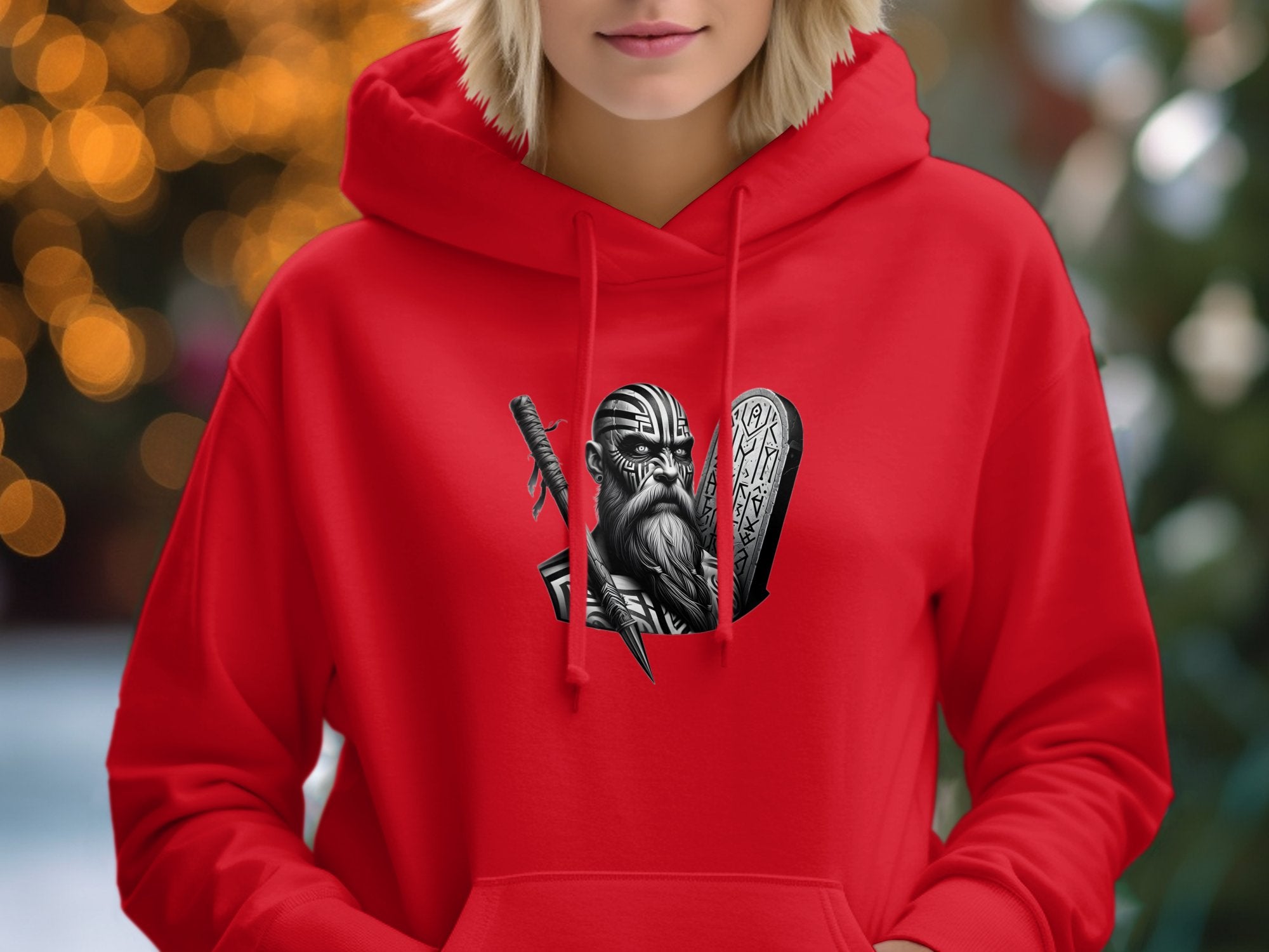 Viking Determination - Coloured Gildan Hoodie Realistic Norse Talisman Men Women Unisex Valhalla Tee Graphic Design