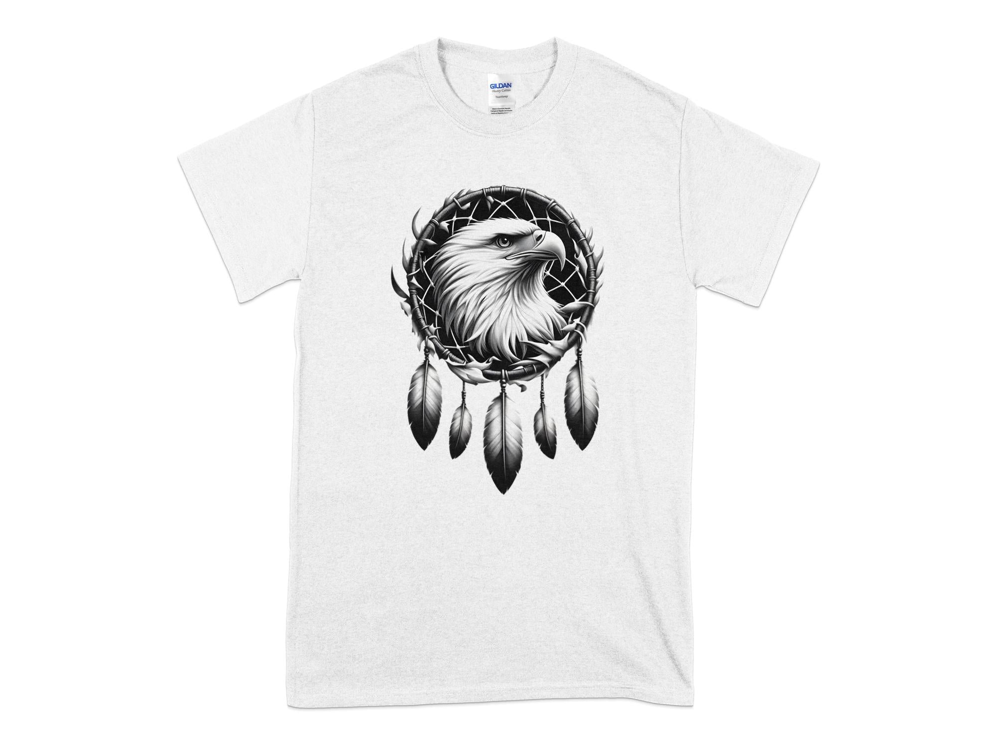 Dreamcatcher Eagle - Coloured Gildan T-Shirt Realistic Native American Talisman Unisex Mythology Tee Graphic Design