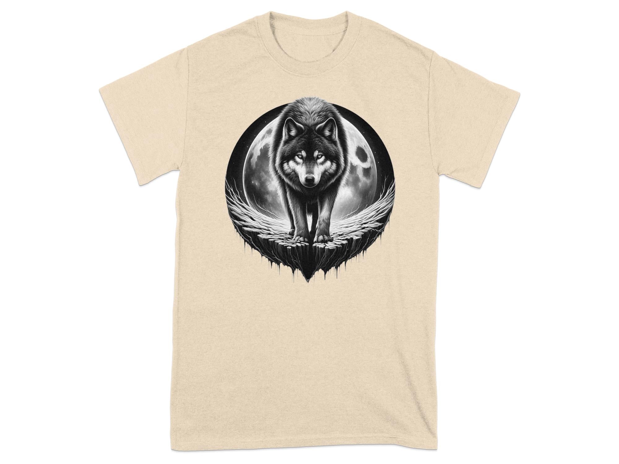 Moon Wolf - Coloured Gildan T-Shirt Realistic Animal Talisman Unisex Mythology Tee Graphic Design