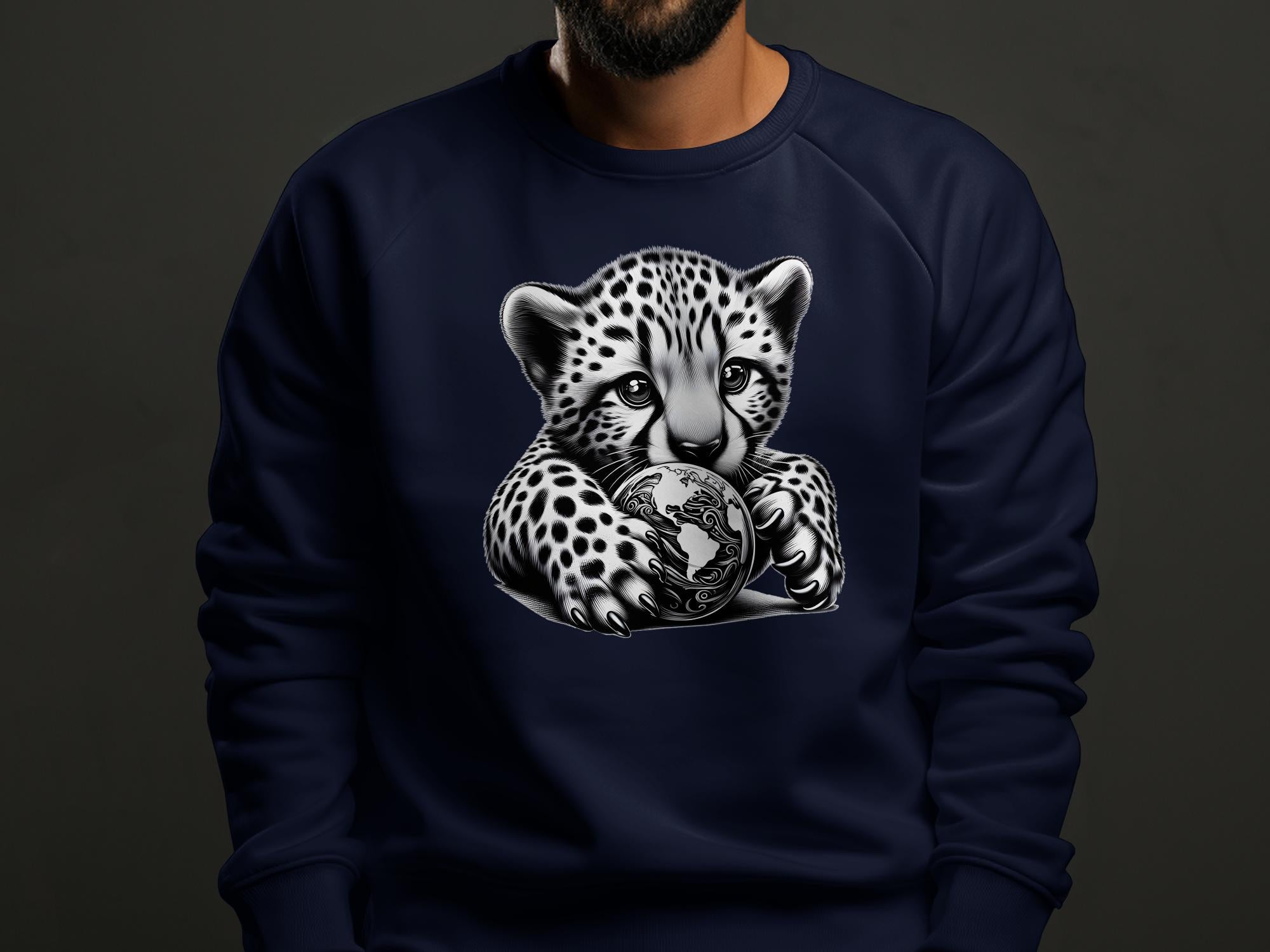 Cheetah World - Coloured Gildan Sweatshirt Realistic Animal Talisman Unisex Cute Tee Graphic Design